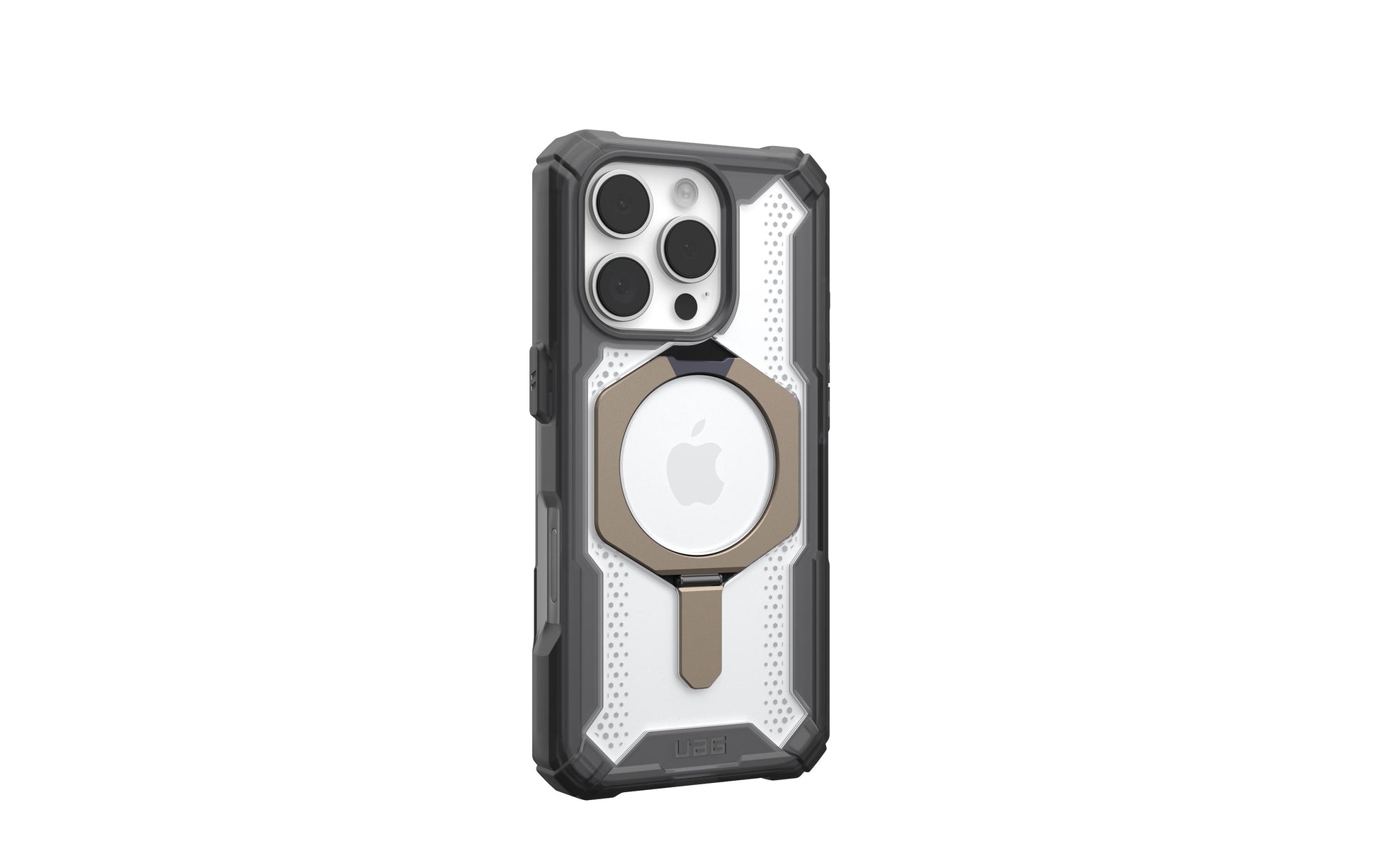 Urban Armor Gear Backcover – für Apple iPhone 16 Pro – Titan/transparent – TPU/PC – MagSafe-kompatibel