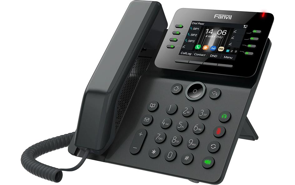 Fanvil V63 – IP-Telefon, 6 SIP-Konten, 2,8", Gigabit, PoE, für 3CX, Schwarz