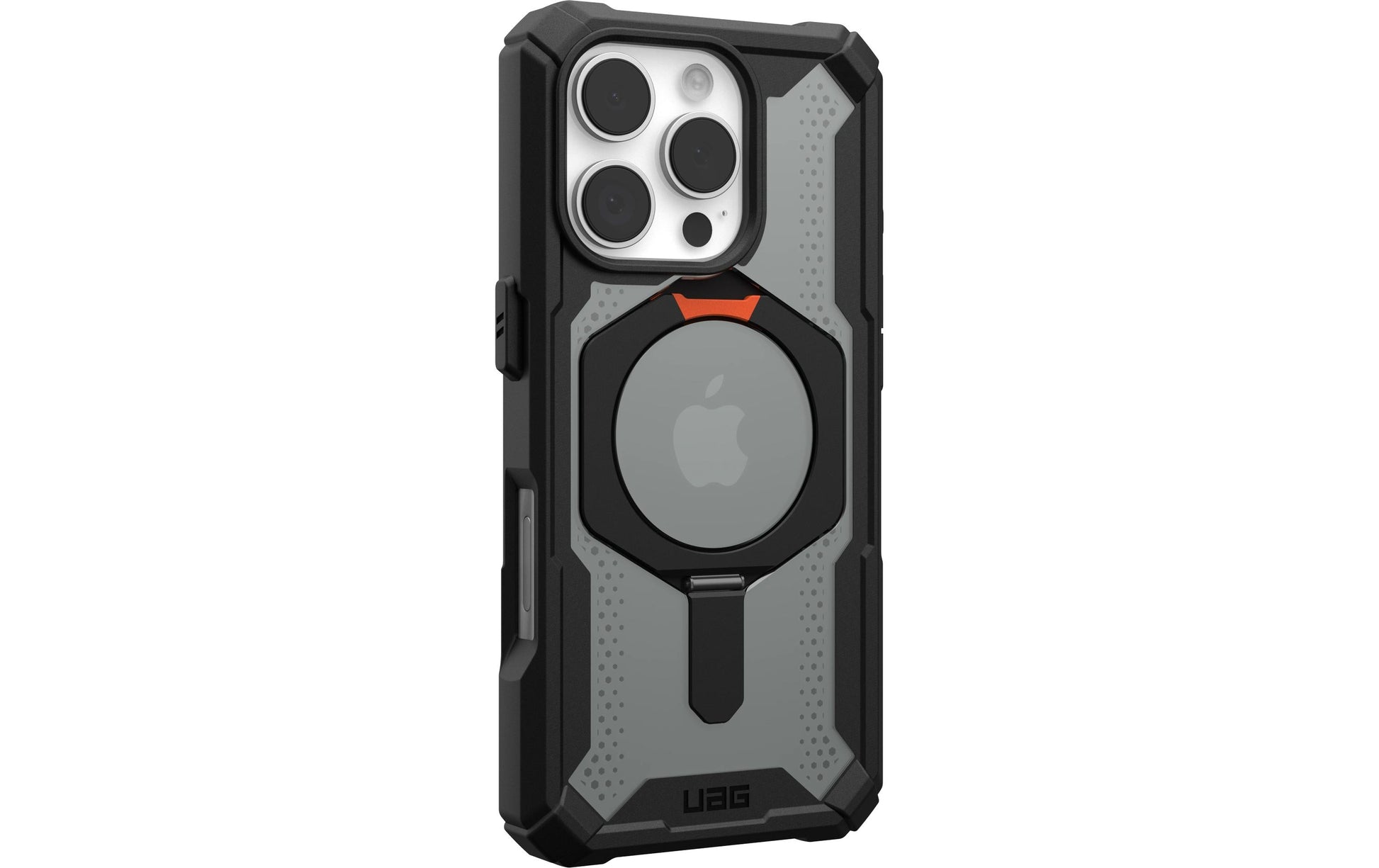 Urban Armor Gear Backcover Plasma XTE – für Apple iPhone 16 Pro – schwarz/orange – MagSafe kompatibel