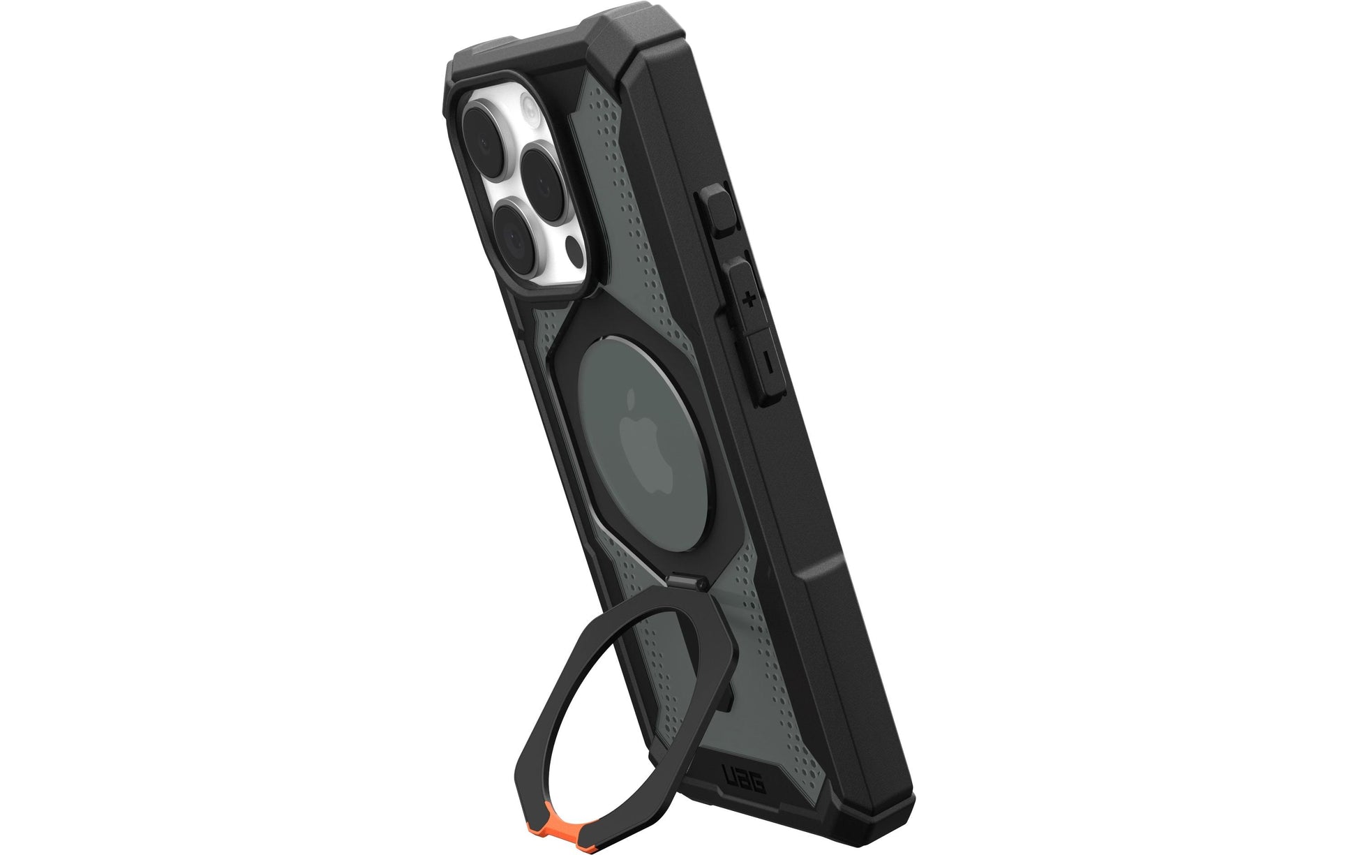 Urban Armor Gear Backcover Plasma XTE – für Apple iPhone 16 Pro – schwarz/orange – MagSafe kompatibel