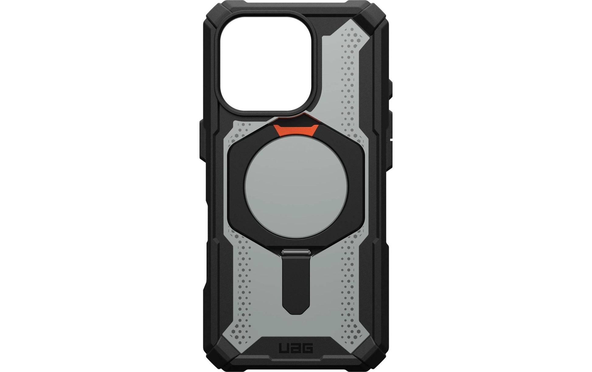 Urban Armor Gear Backcover Plasma XTE – für Apple iPhone 16 Pro – schwarz/orange – MagSafe kompatibel