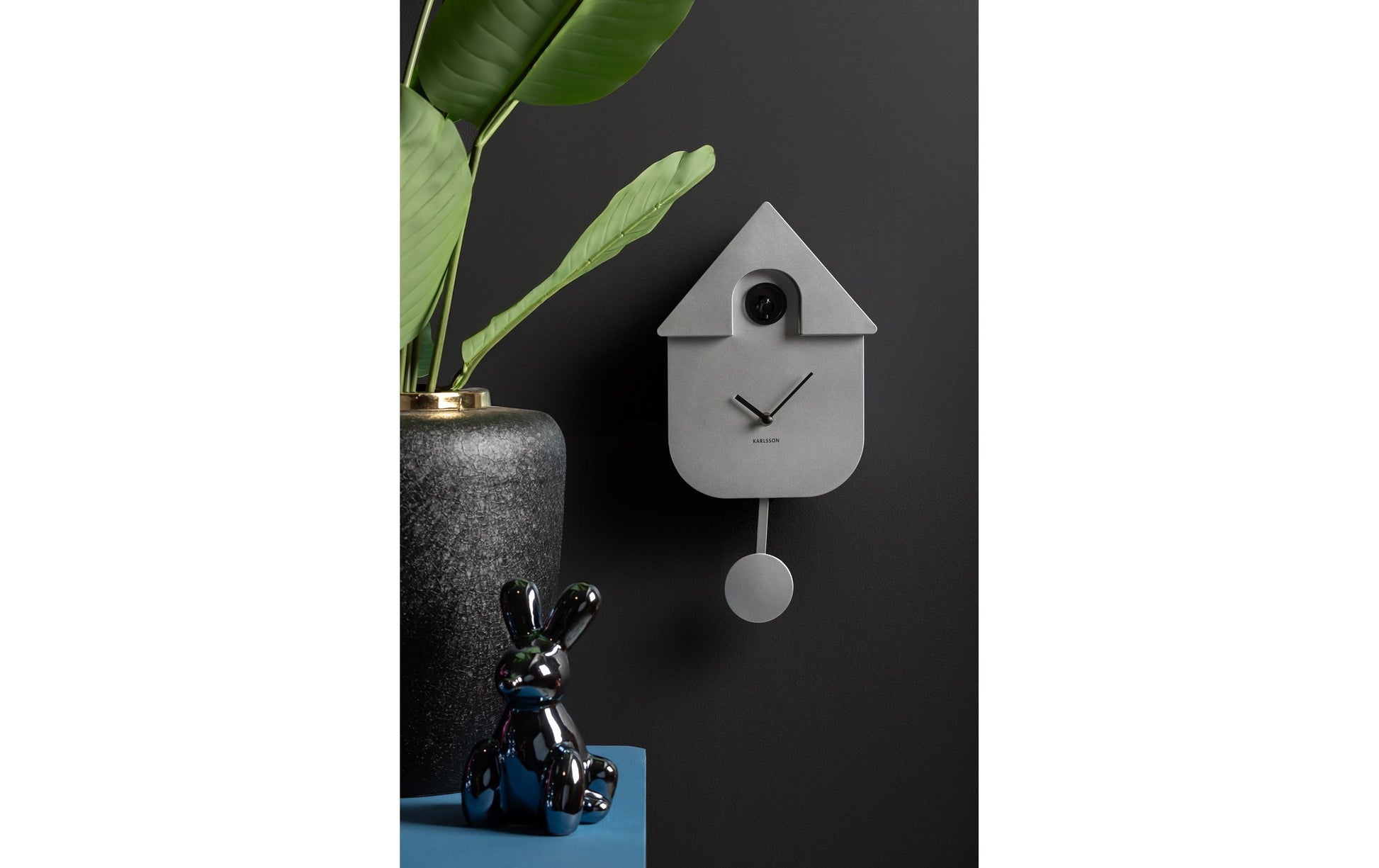 Karlsson Wanduhr – Analog, 21,5 × 41,0 × 8,5 cm, Silber, Kunststoff