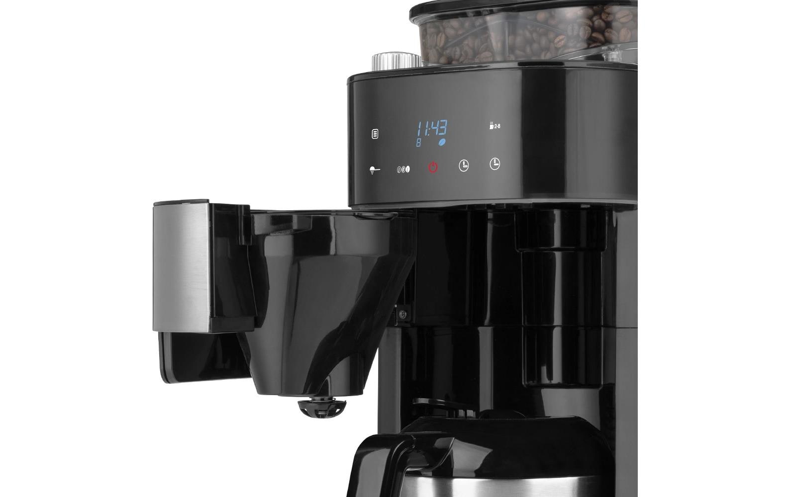 Gastroback Grind & Brew Pro Thermo 42711 S Filterkaffeemaschine – 8 Tassen, 1,0 l, Timer, Schwarz/Edelstahl