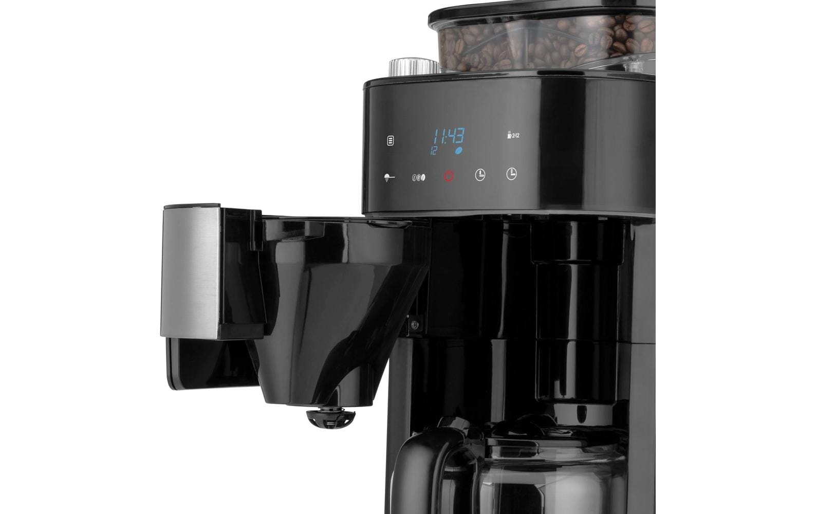 Gastroback 42711 Filterkaffeemaschine – 8 Tassen, 1 l, Karaffe, Schwarz/Edelstahl, 21,3 × 43 × 31,4 cm