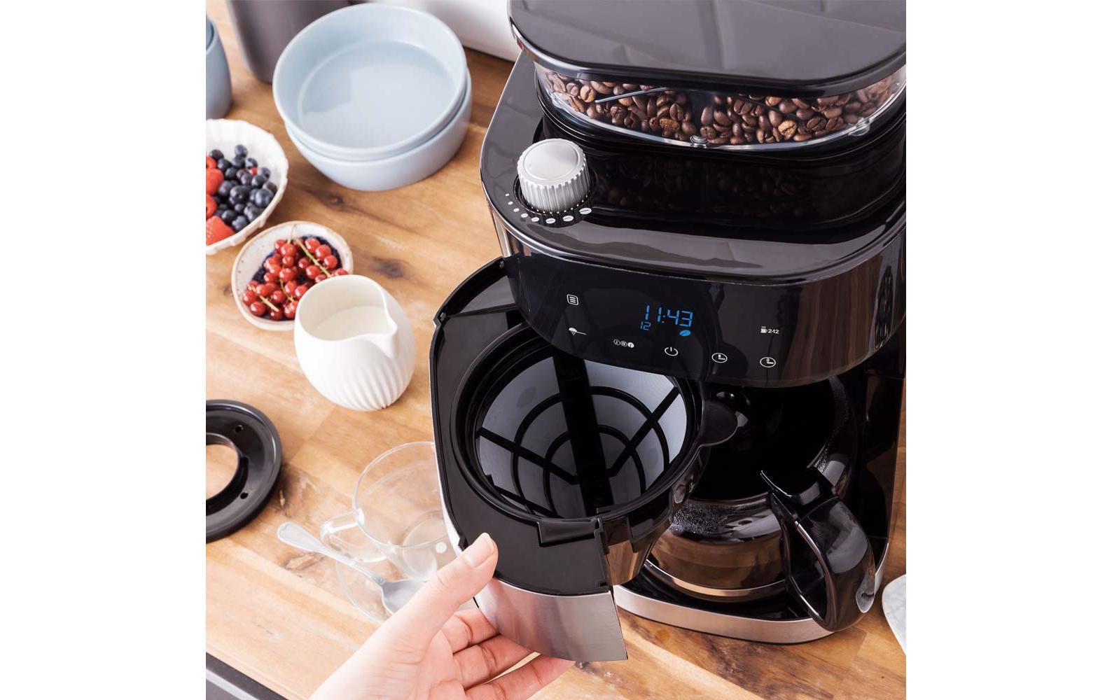 Gastroback 42711 Filterkaffeemaschine – 8 Tassen, 1 l, Karaffe, Schwarz/Edelstahl, 21,3 × 43 × 31,4 cm