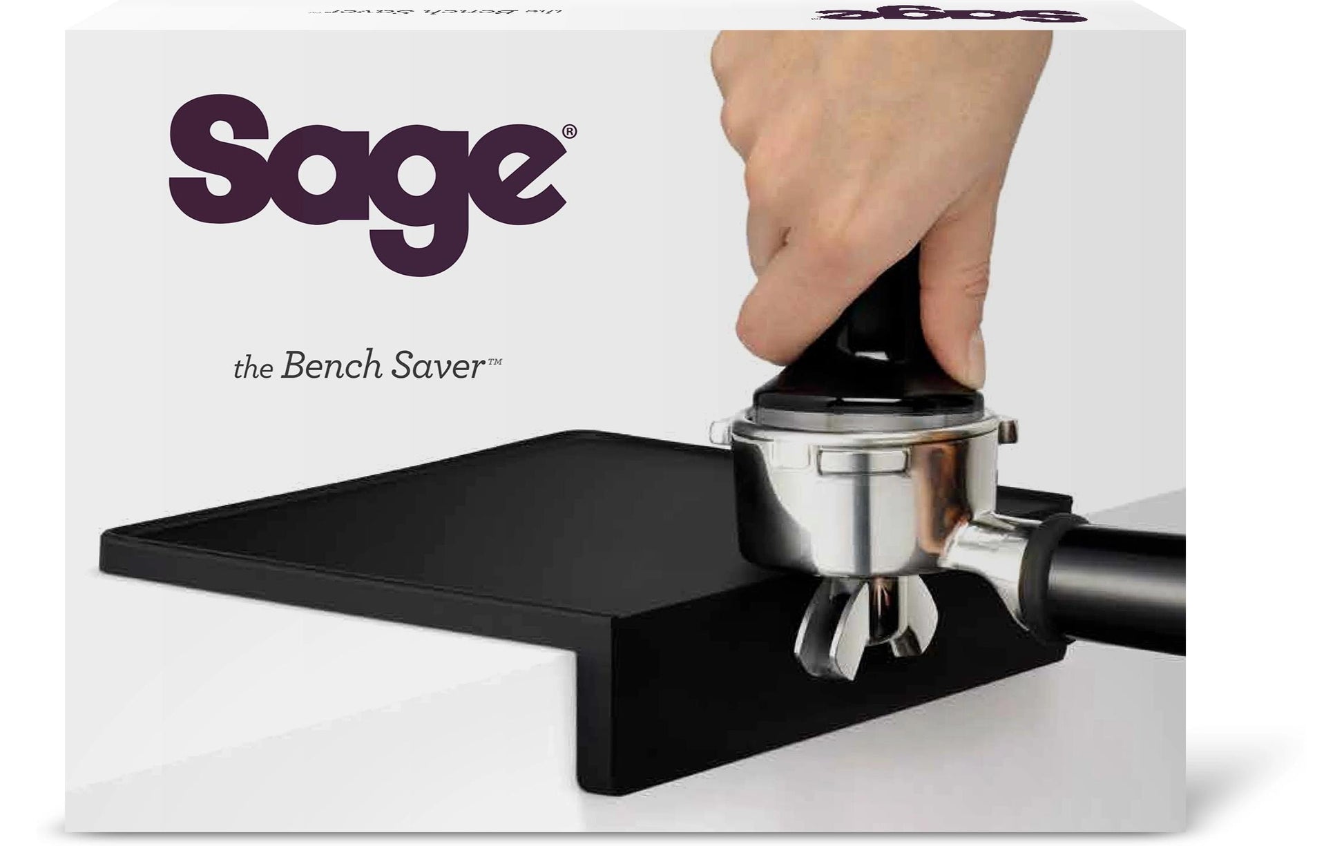 Sage Stampfer-Matte Bench Saver – 16,5 × 29 × 4,5 cm, Silikon, Schwarz, für Siebträgermaschinen