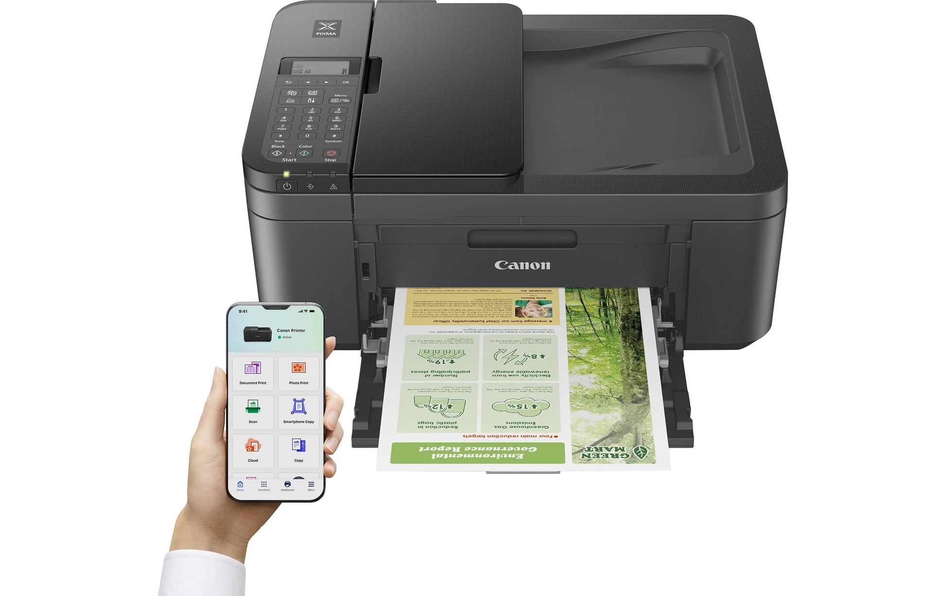 Canon Pixma TR4755I – Farbiges Tintenstrahl-MFP A4, 4-in-1 – USB/WLAN – Duplex, ADF – 8,8 ppm S/W