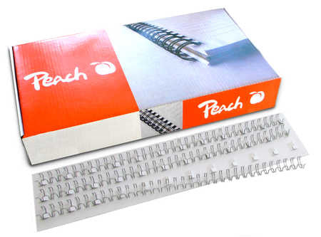 Peach Drahtbinderücken – A4 – Ø 14 mm – 34 Ringe – bis 120 Blatt, silber – 100 Stk.