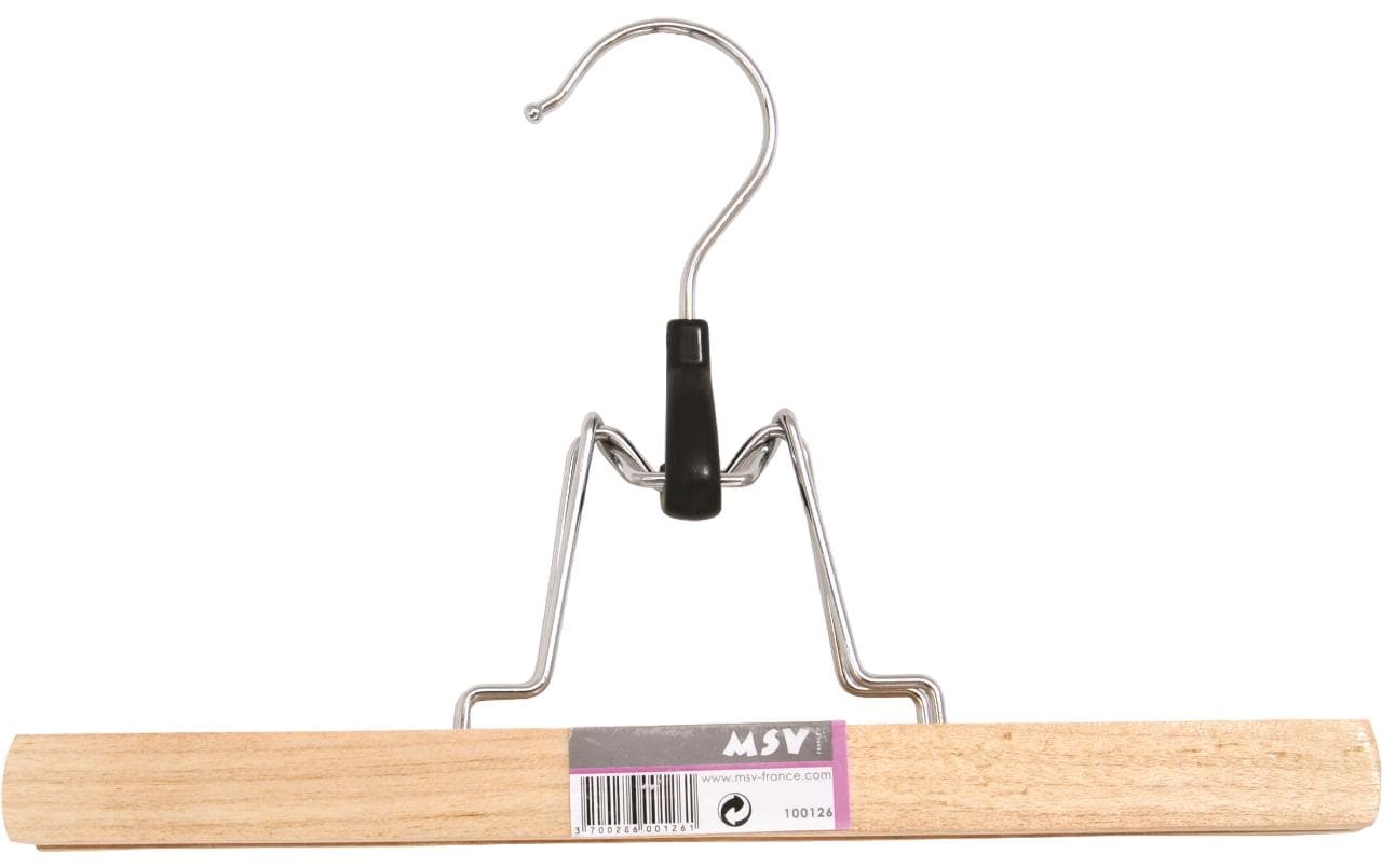MSV Hosenklemmbügel – Holz – hellbraun – 250 × 160 × 30 mm