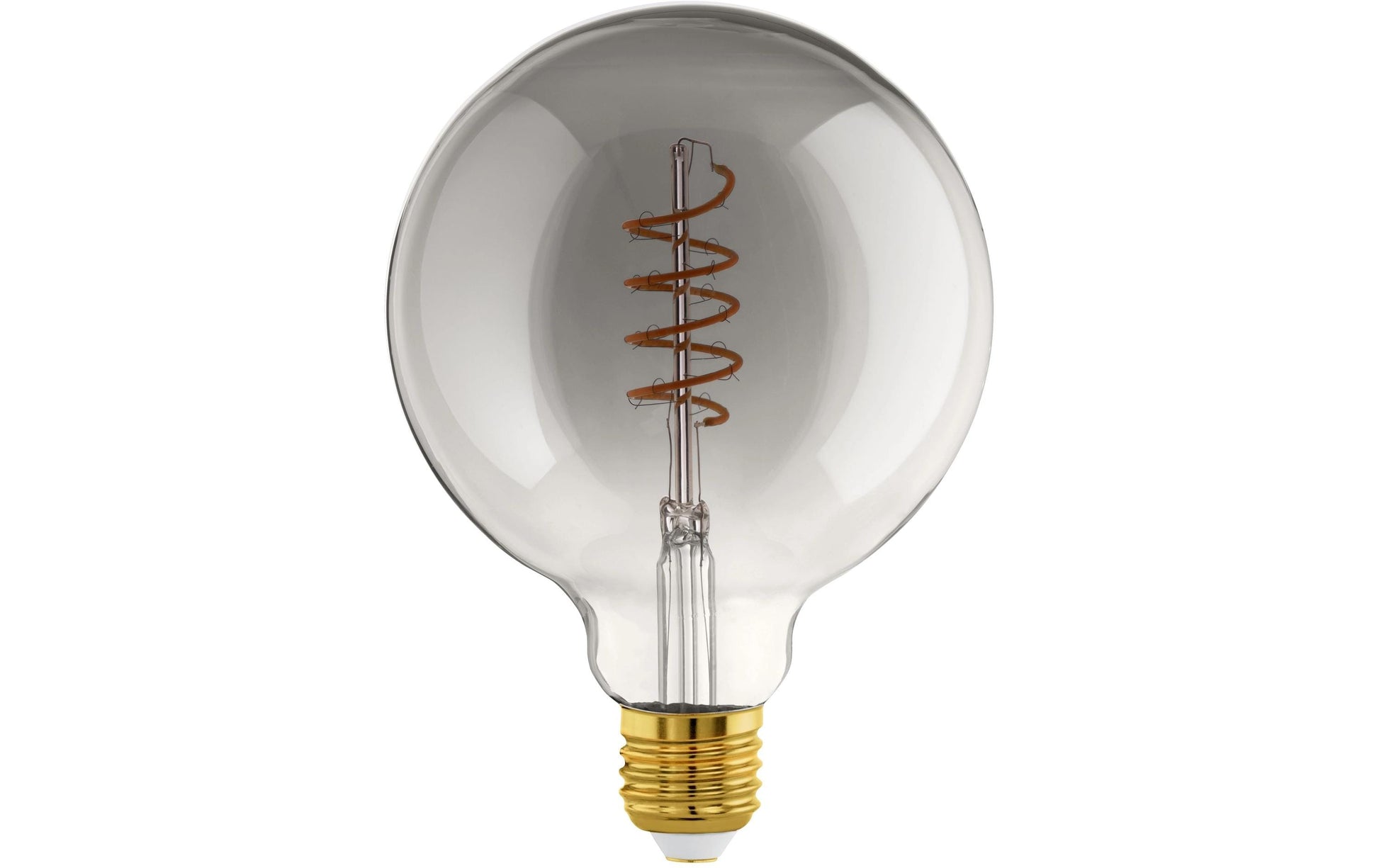 EGLO LED-Leuchtmittel Globe G125 E27 – 4 W dimmbar, 150 lm, 2000 K warmweiss, 360°, Glas smoky