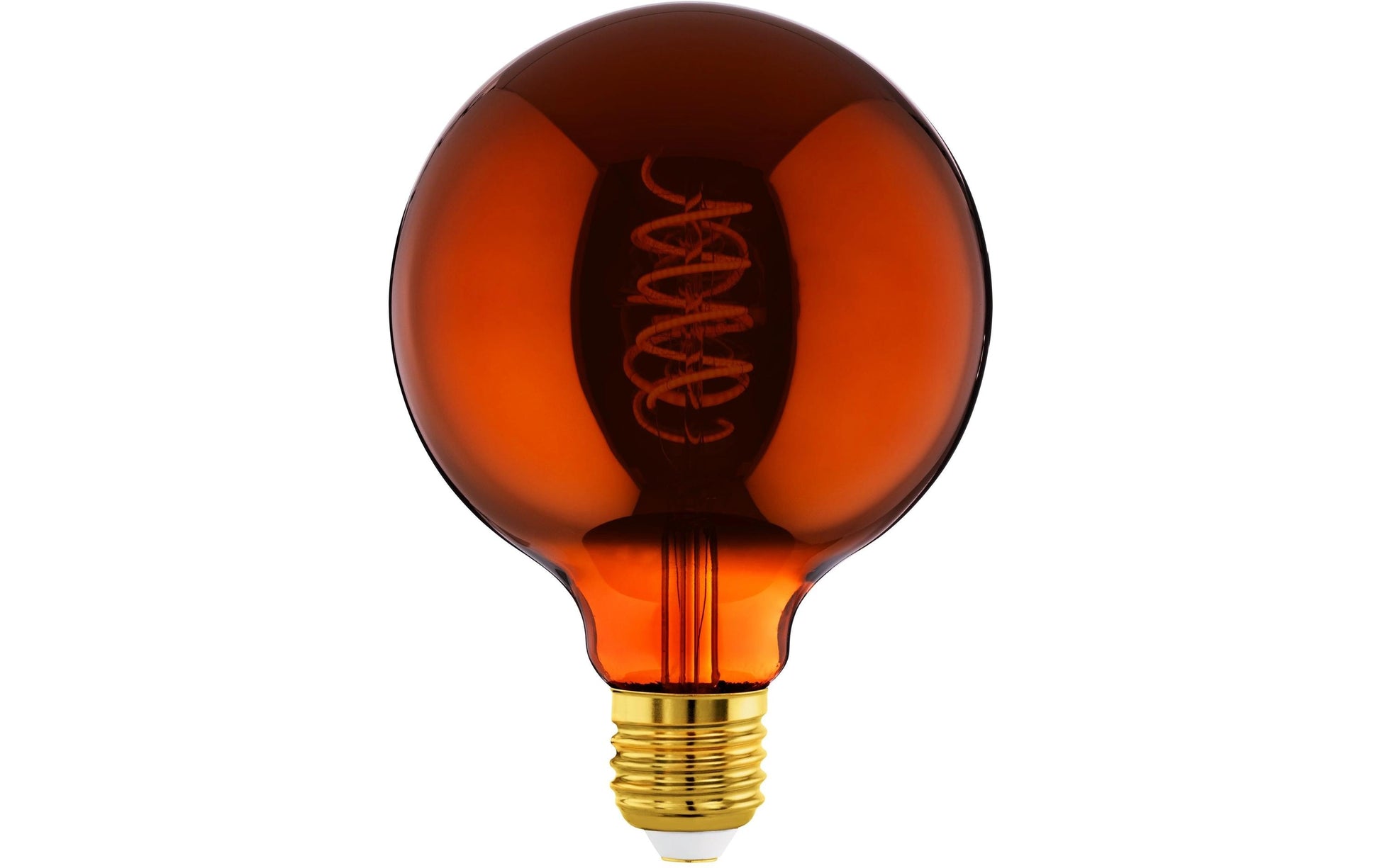 EGLO Leuchtmittel E27 Globus G125 – Warmweiss 2000 K, 30 lm, 4 W, 360° – 1 Stk., Kupfer, Glas