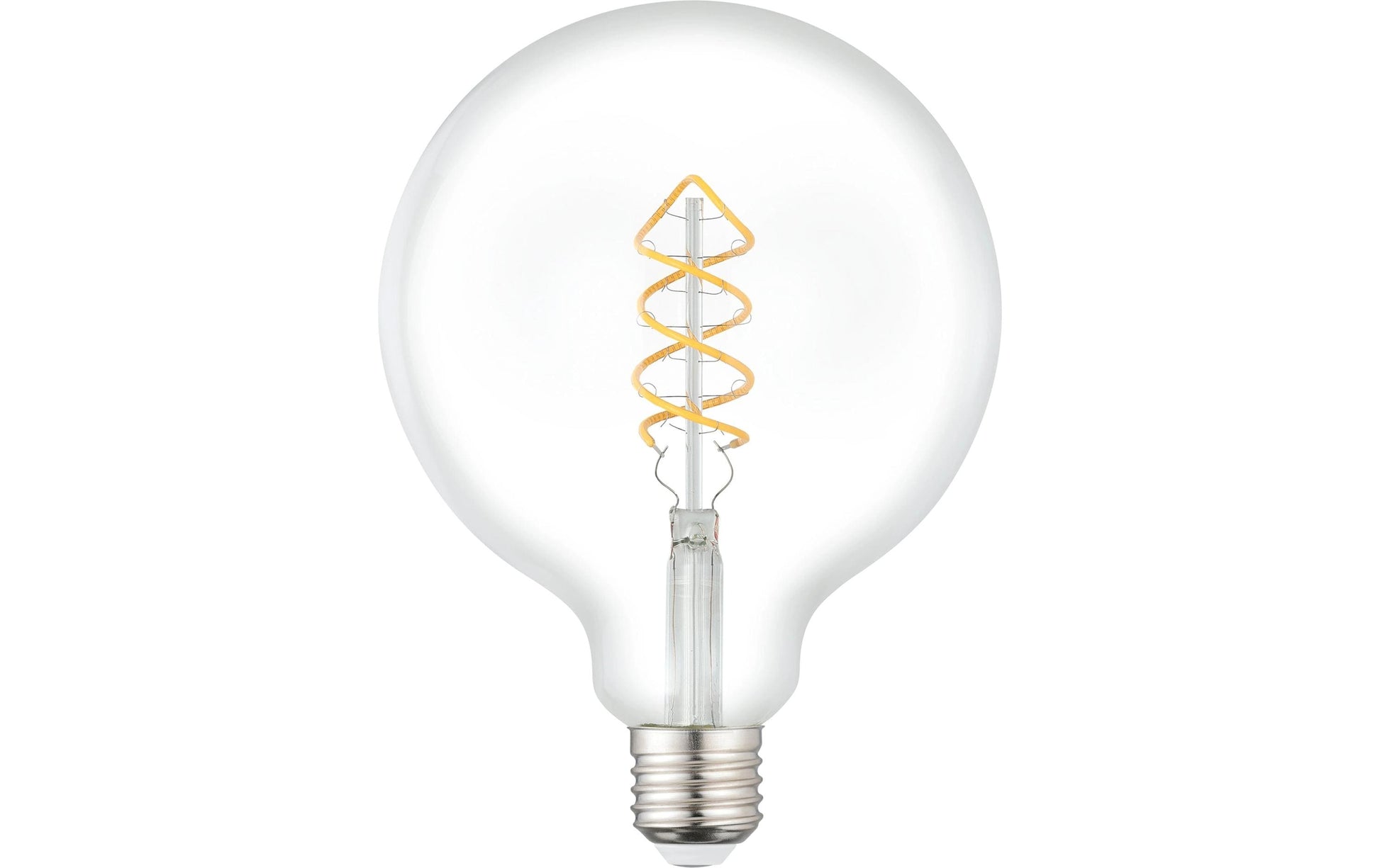 EGLO Leuchtmittel E27 Globus G125 – Warmweiss 2700 K, 806 lm, 7,3 W – IP20 – 1 Stk., Transparent, Glas