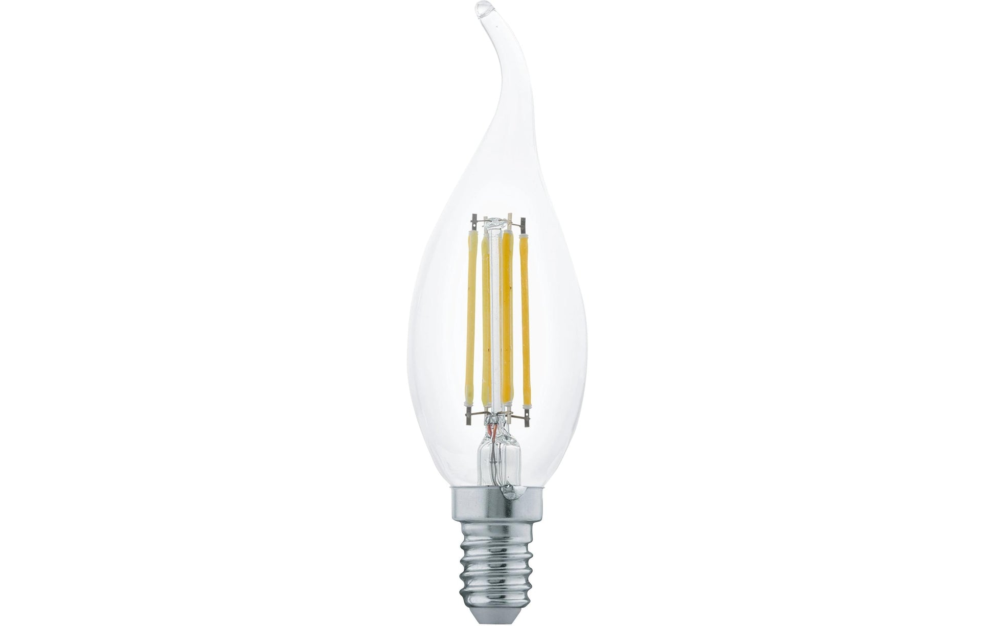 EGLO LED-Leuchtmittel E14 Kerze – Warmweiss 2700 K, 350 lm, 4 W – IP20 – 1 Stk., Transparent, Glas
