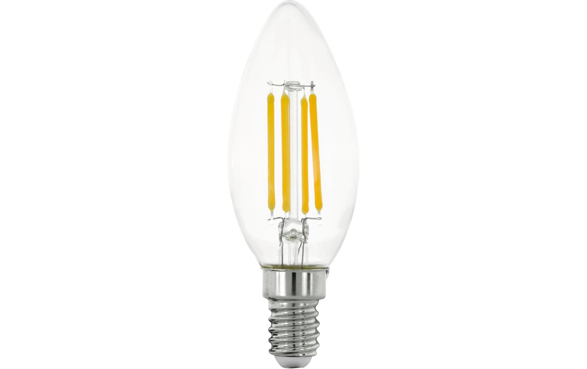 EGLO Leuchtmittel E14 Kerzenform – Warmweiss 2700 K, 470 lm, 4 W – IP20 – 1 Stk. – Transparent/Glas