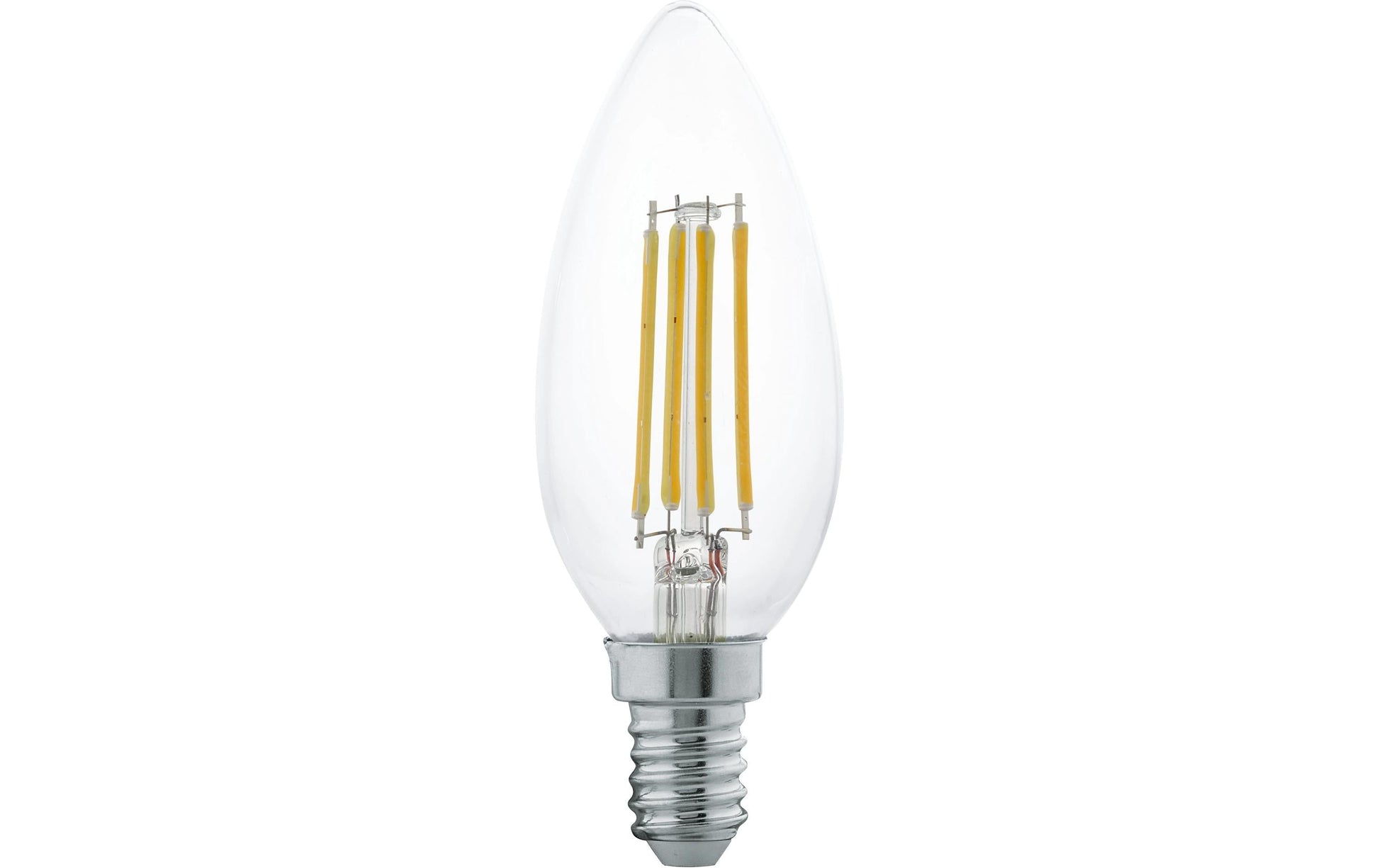 EGLO LED-Leuchtmittel E14 Kerze – 350 lm, 4 W, Warmweiss 2700 K – 1 Stk., Transparent, Glas