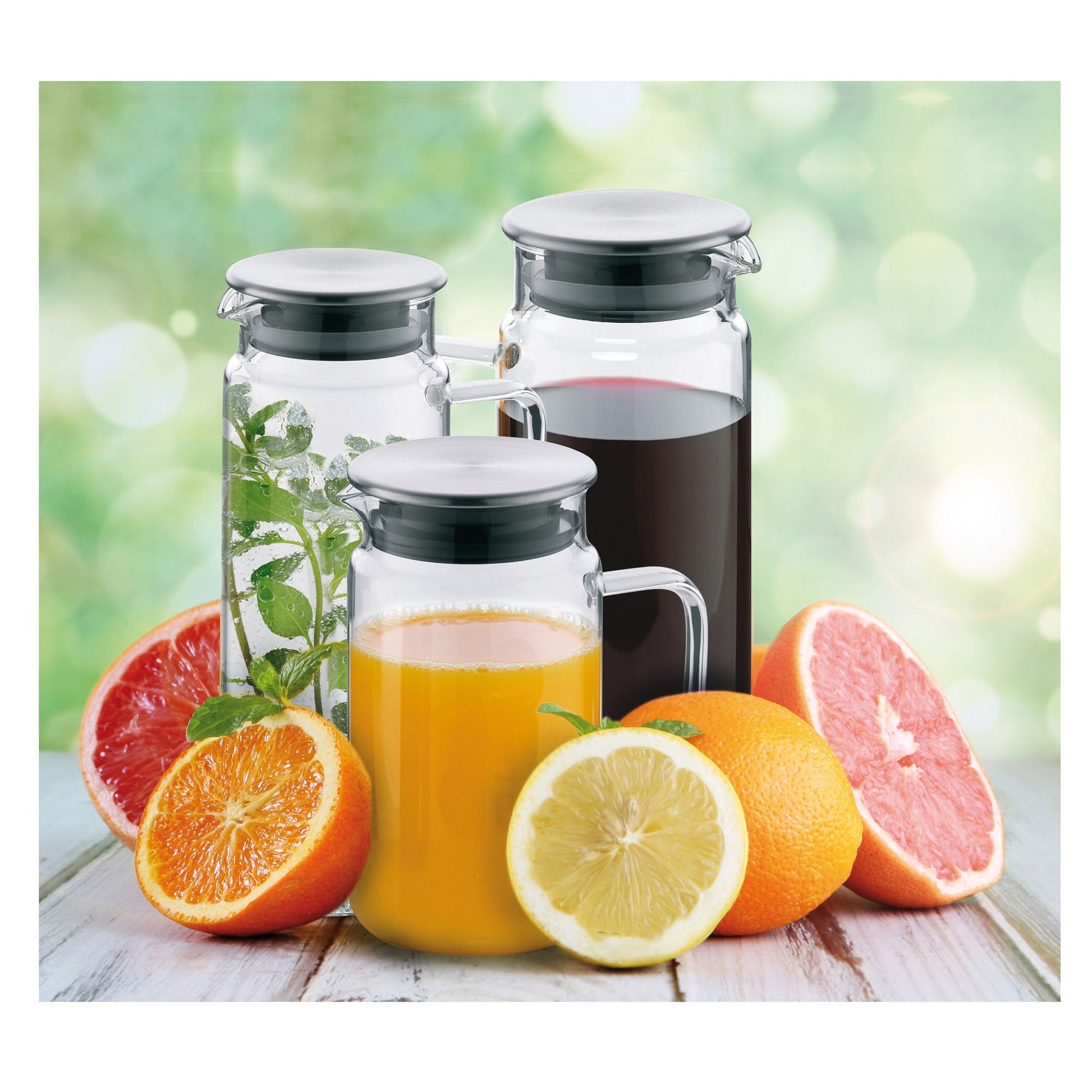 Kela Karaffe – 1,6 l, Ø 9,5 cm, H 26,0 cm, Borosilikatglas, Transparent, mit Deckel