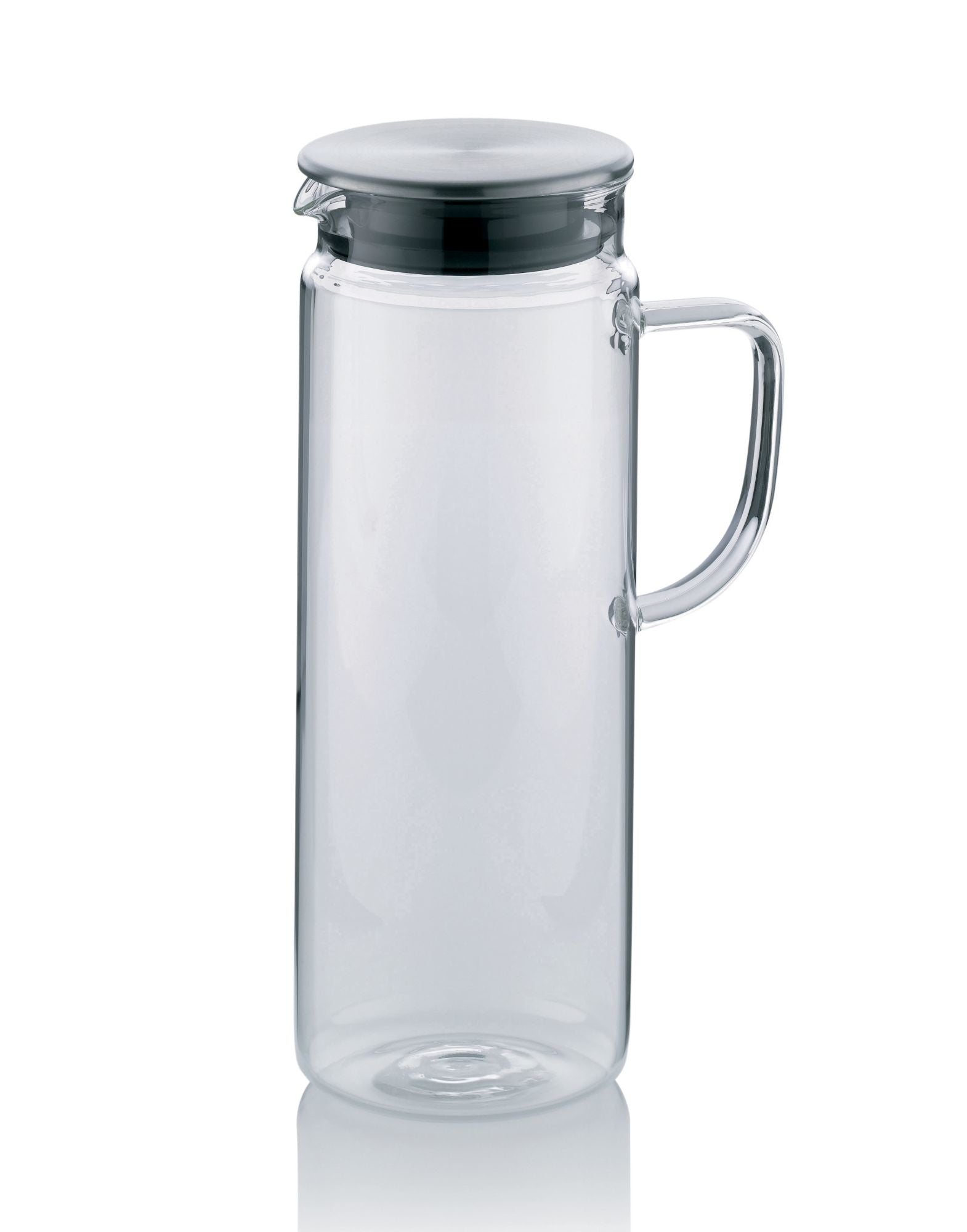 Kela Karaffe – 1,6 l, Ø 9,5 cm, H 26,0 cm, Borosilikatglas, Transparent, mit Deckel