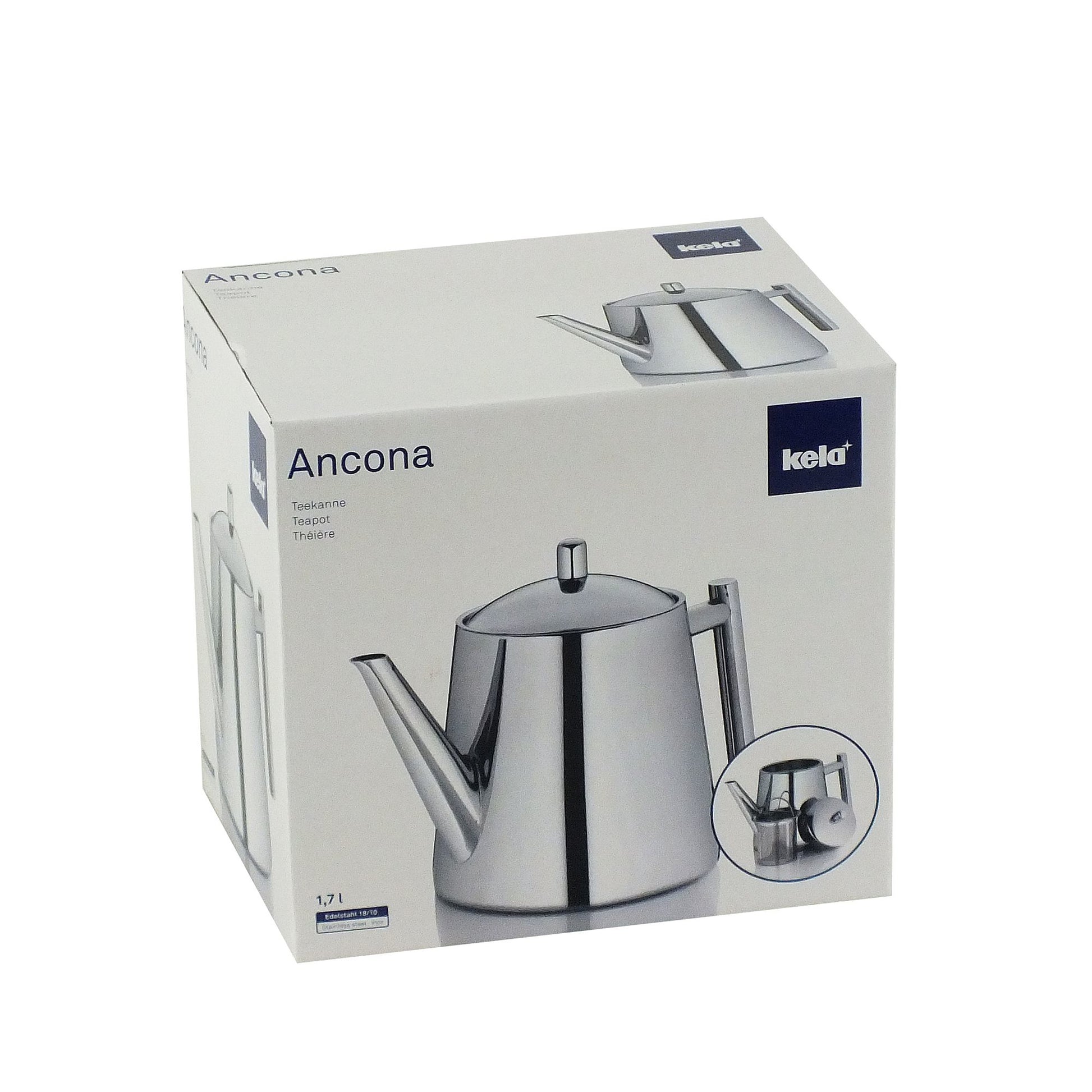 Kela Teekanne – 1,7 l, Ø 14,0 cm, Edelstahl, spülmaschinenfest