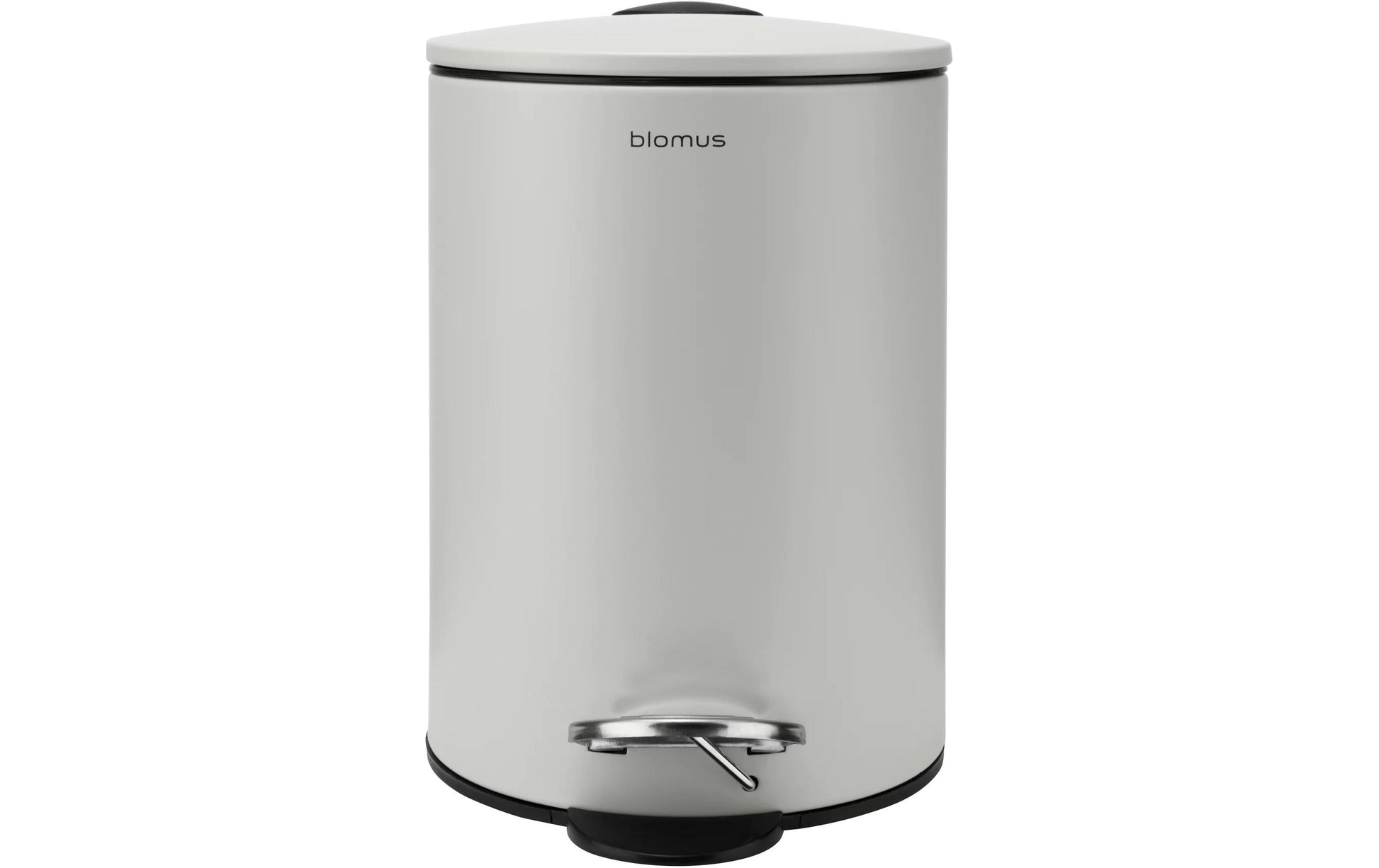 Blomus Treteimer TUBO – 3 l – Stahl, rund – hellgrau – Soft-Close, mit Innenkübel