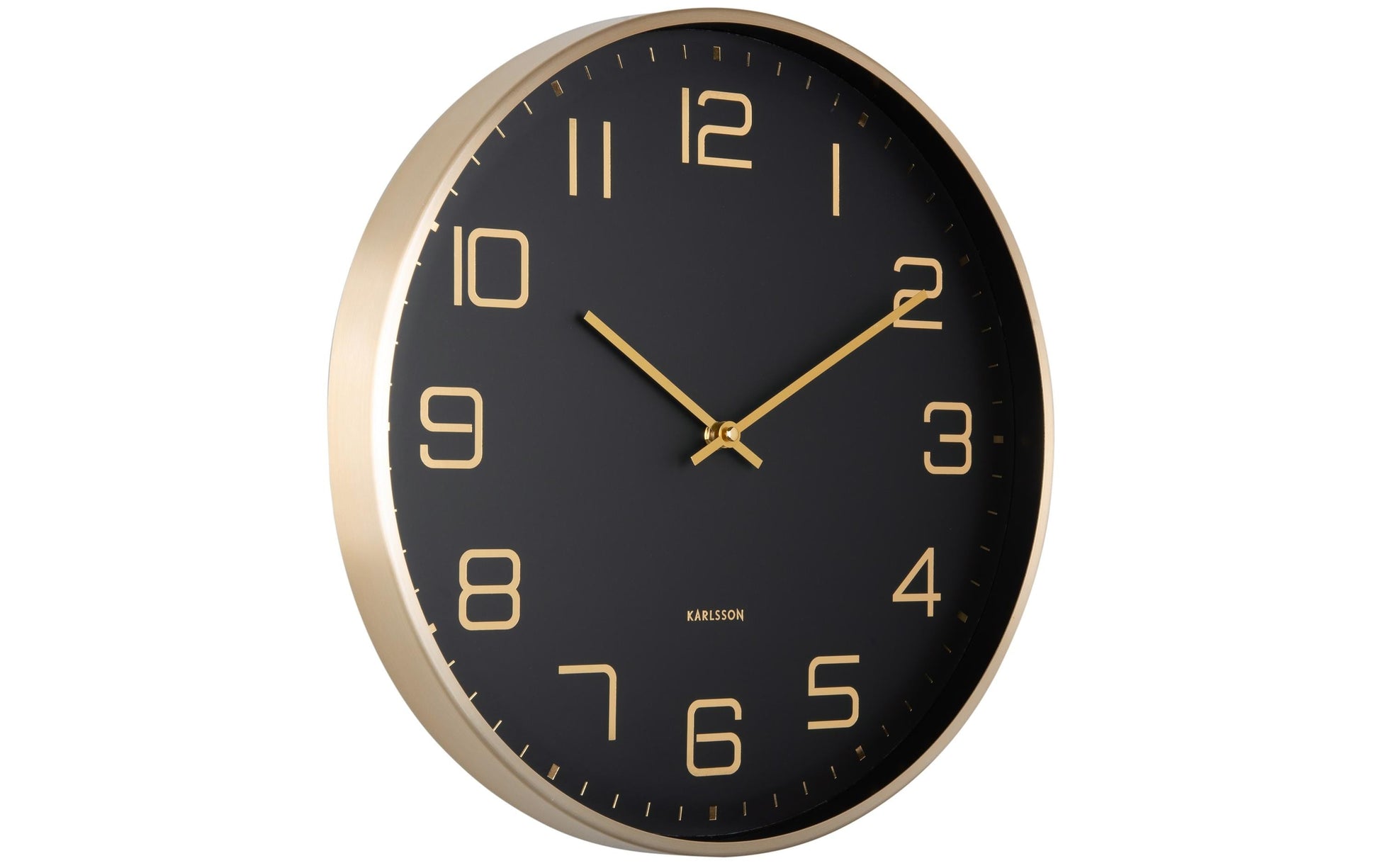 Karlsson Wanduhr Elegance Glow – Ø 40 cm, schwarz, Aluminium