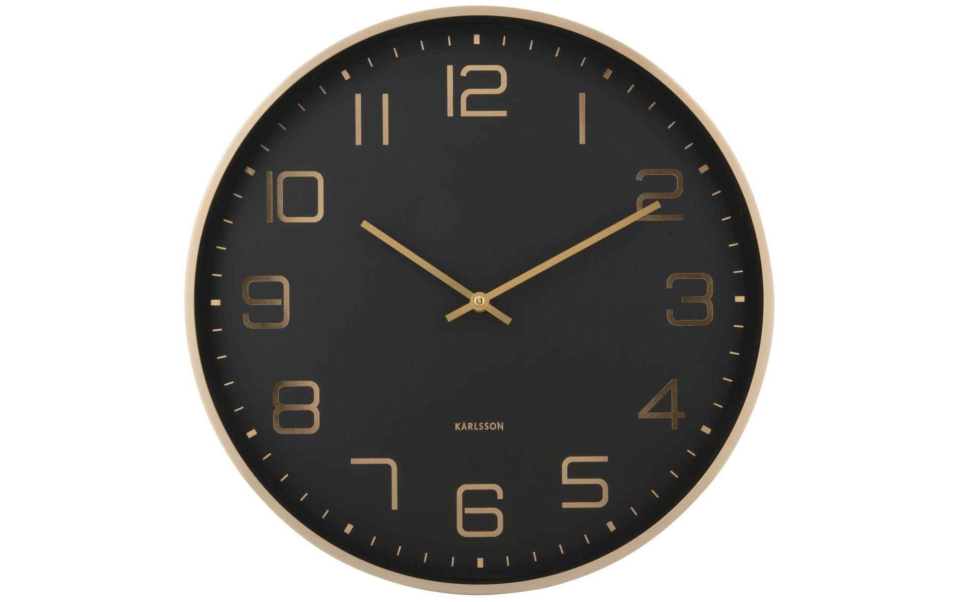 Karlsson Wanduhr Elegance Glow – Ø 40 cm, schwarz, Aluminium