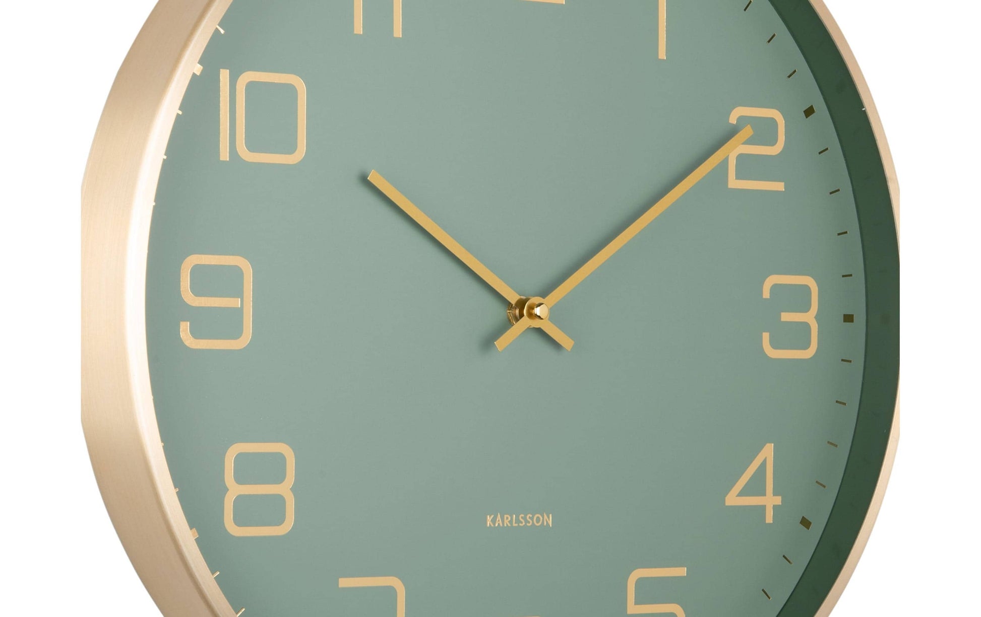 Karlsson Wanduhr Elegance Glow – Ø 40 cm, grün, Aluminium