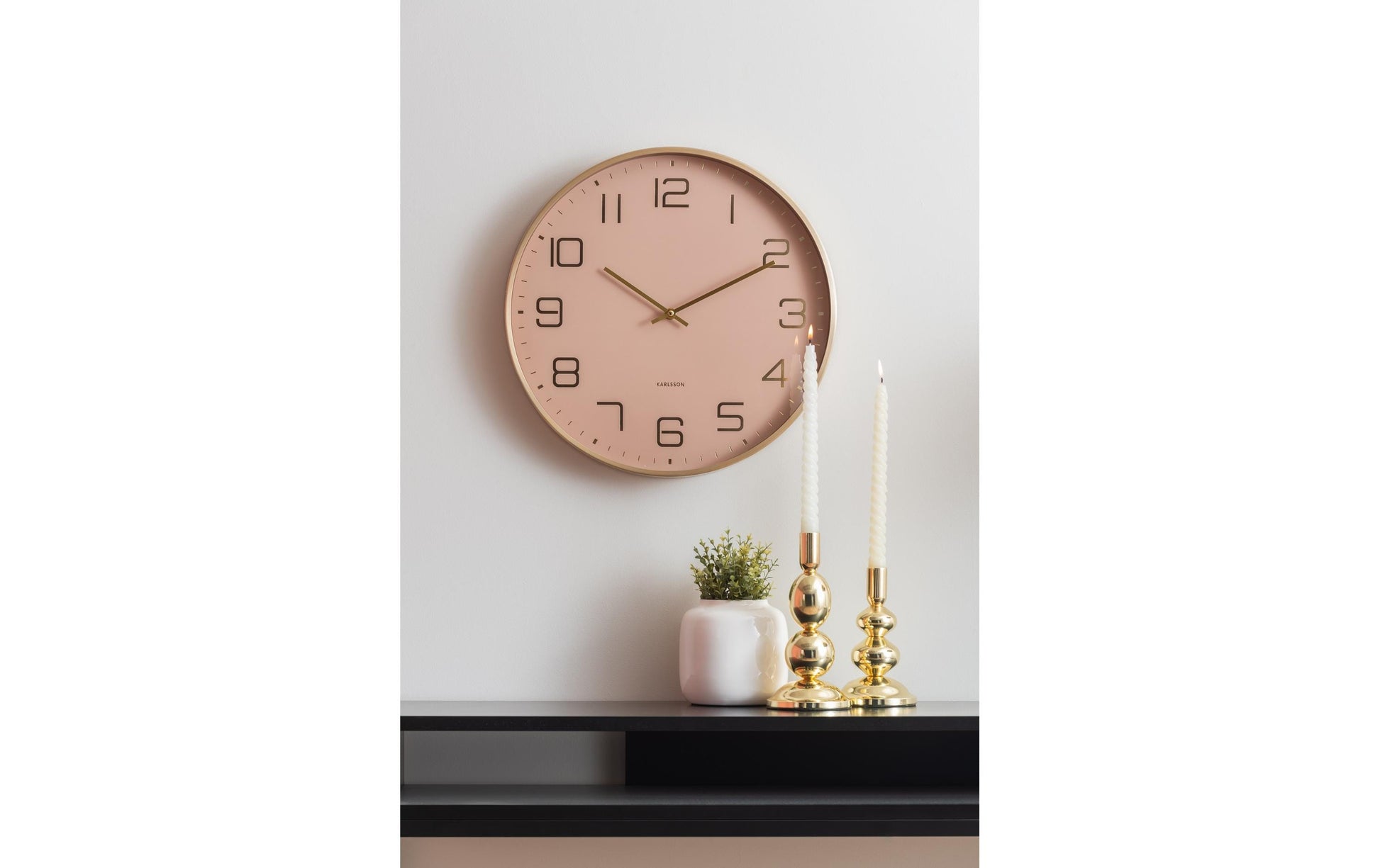 Karlsson Wanduhr Elegance Glow – Ø 40 cm, braun, Aluminium