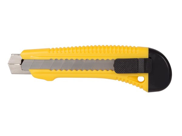 Toolland MES38A – Abbrechmesser 18 mm, einziehbar, Metall, Gelb