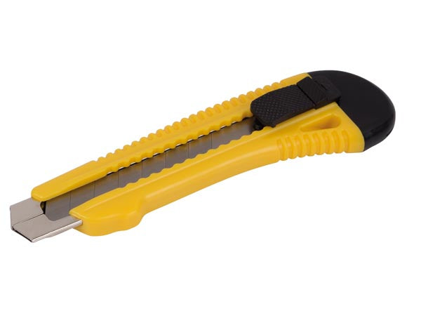Toolland MES38A – Abbrechmesser 18 mm, einziehbar, Metall, Gelb