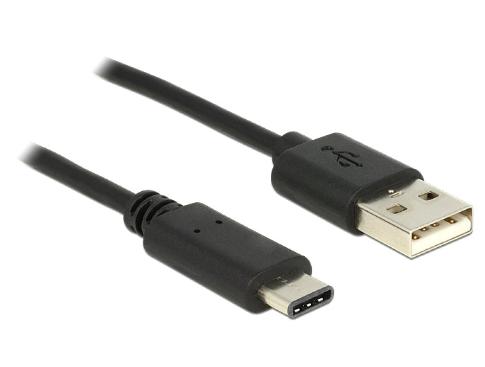 DeLOCK USB-A auf USB-C Kabel – USB 2.0 (480 Mbit/s) – 0,5 m – Schwarz