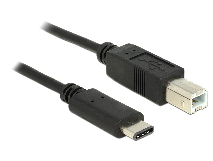 DeLOCK USB-C auf USB-B Kabel – USB 2.0 (480 Mbit/s) – 0,5 m – Schwarz