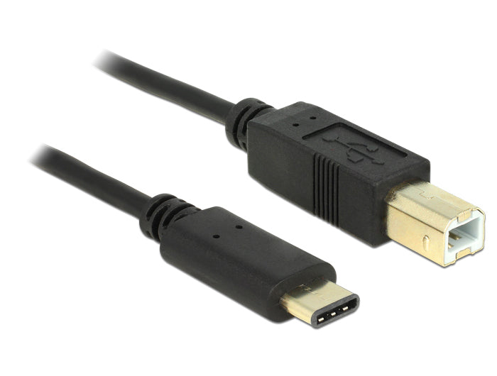 DeLOCK USB-C auf USB-B Kabel – USB 2.0 (480 Mbps) – 2 m – Schwarz – für Drucker