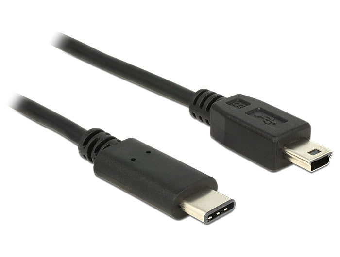 DeLOCK USB-C auf Mini-USB-B Kabel – USB 2.0 (480 Mbit/s) – 0,5 m – Schwarz