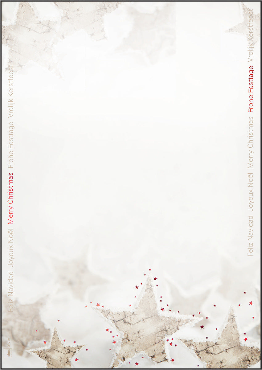 Sigel Motivpapier – A4, 90 g/m², mehrfarbig, Motiv: Christmas Timber – für Inkjet/Laser/Kopierer – 25 Blatt