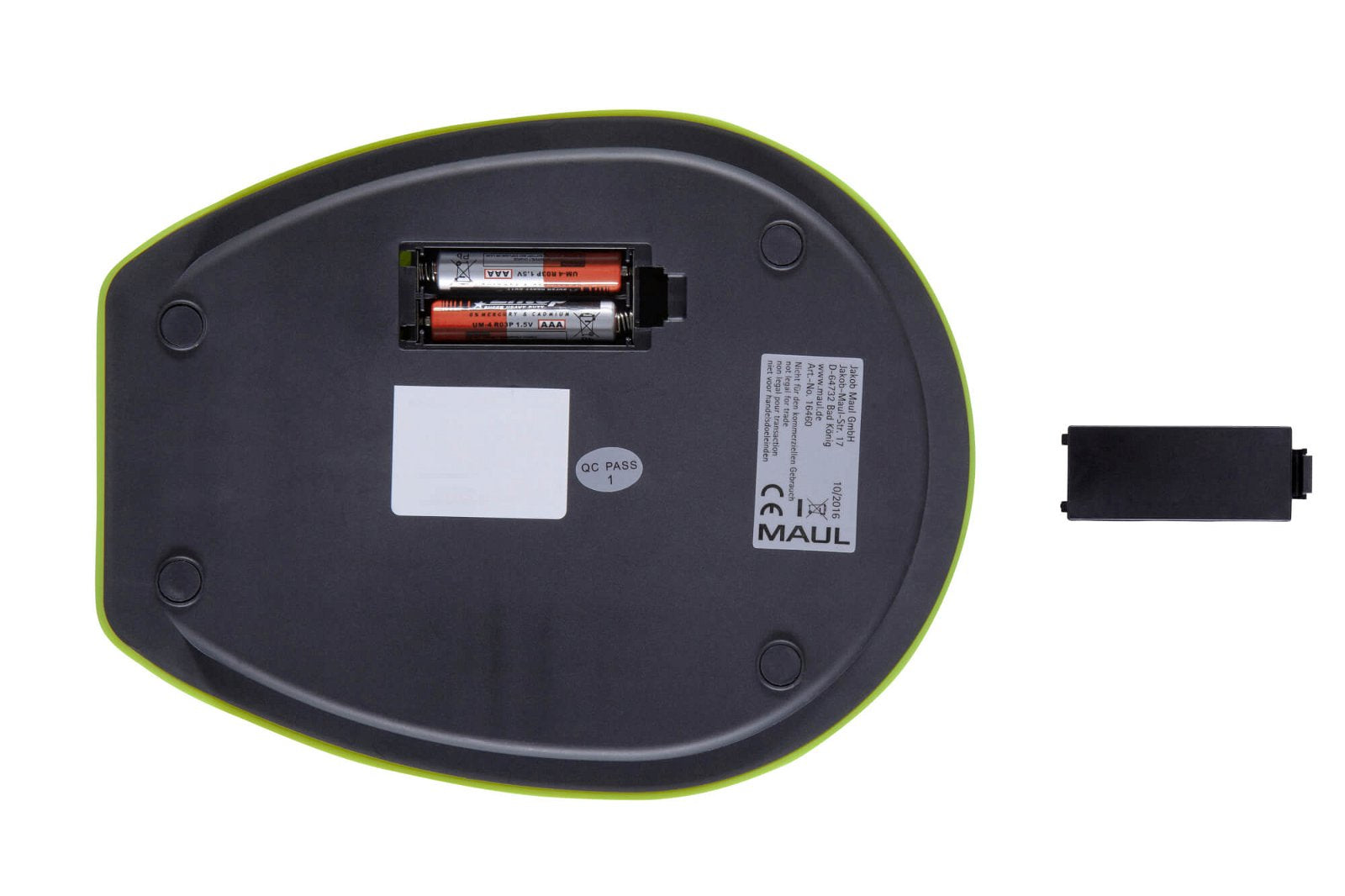 MAUL Digitale Küchenwaage – 5 kg, 1 g, Kunststoff, Grün, rund, mit Tara