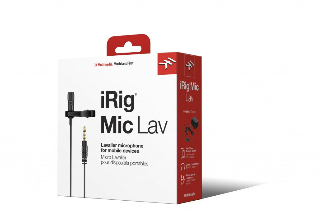 IK Multimedia iRig Mic Lav – Lavaliermikrofon – 3,5 mm Klinke, kabelgebunden, 30–16'000 Hz, für iOS/Android