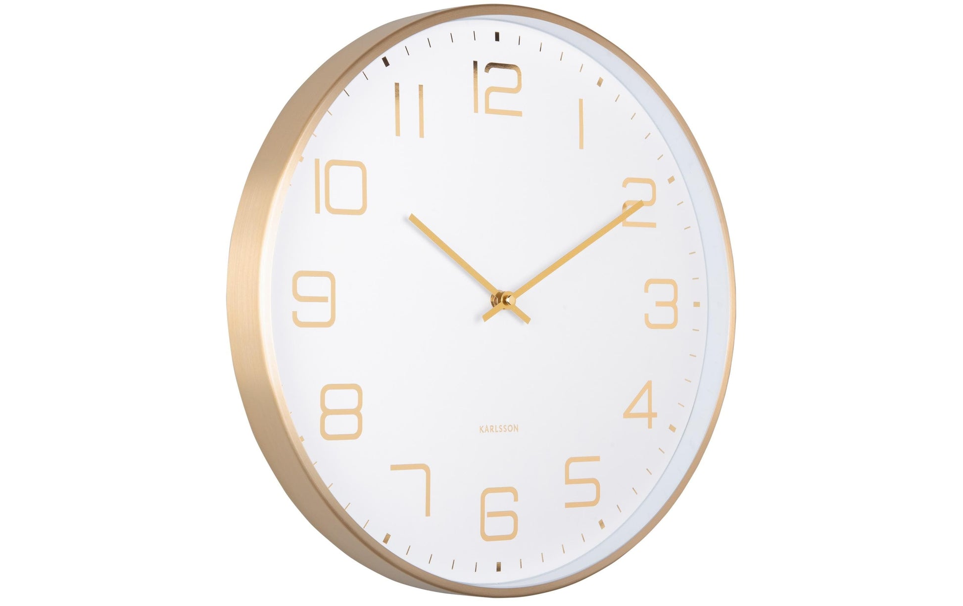 Karlsson Wanduhr Elegance Glow – Ø 40 cm, weiss, Aluminium