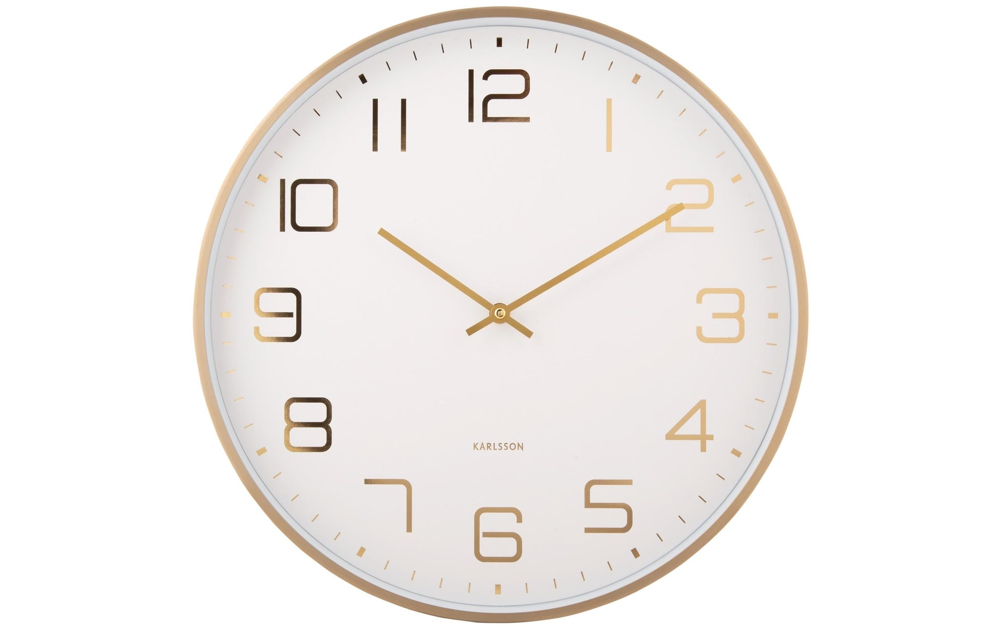 Karlsson Wanduhr Elegance Glow – Ø 40 cm, weiss, Aluminium
