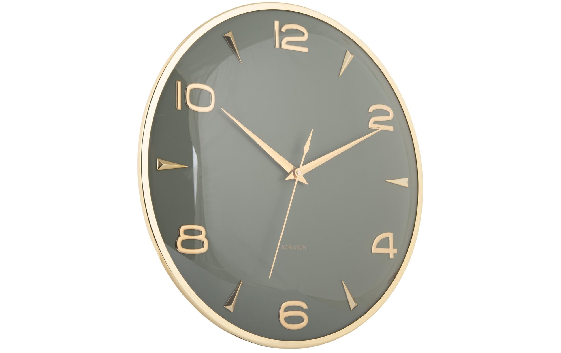 Karlsson Wanduhr Sienna Glow – Ø 40,6 cm, grün, Metall