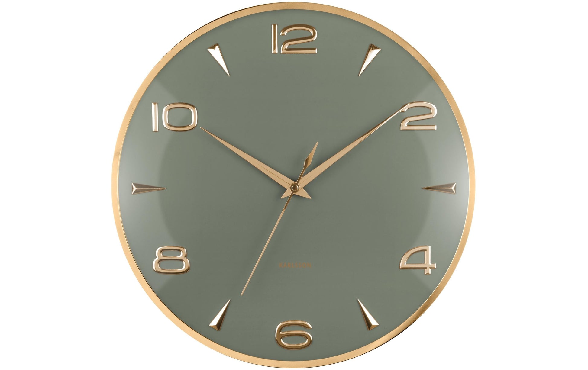 Karlsson Wanduhr Sienna Glow – Ø 40,6 cm, grün, Metall