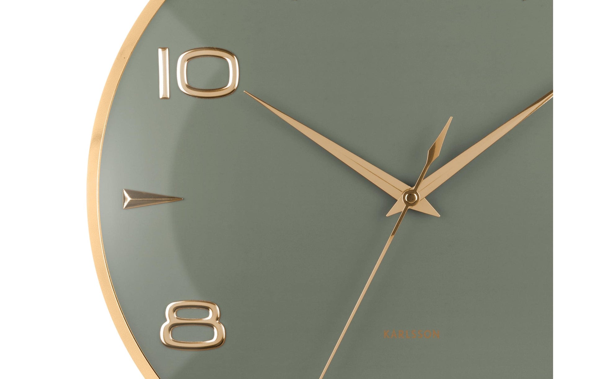 Karlsson Wanduhr Sienna Glow – Ø 40,6 cm, grün, Metall