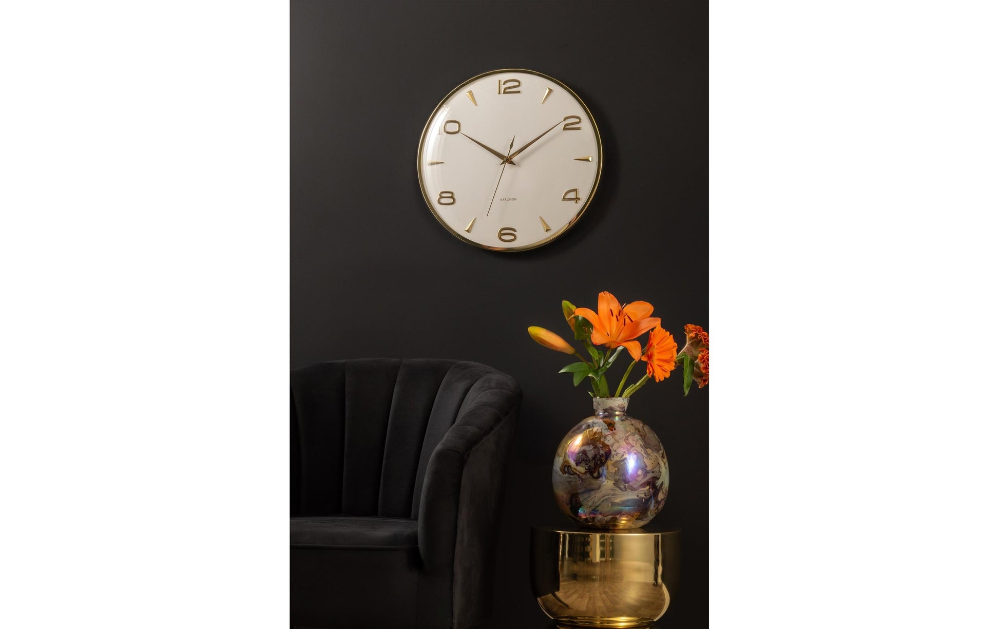 Karlsson Wanduhr Sienna Glow – Ø 40,6 cm, weiss, Metall