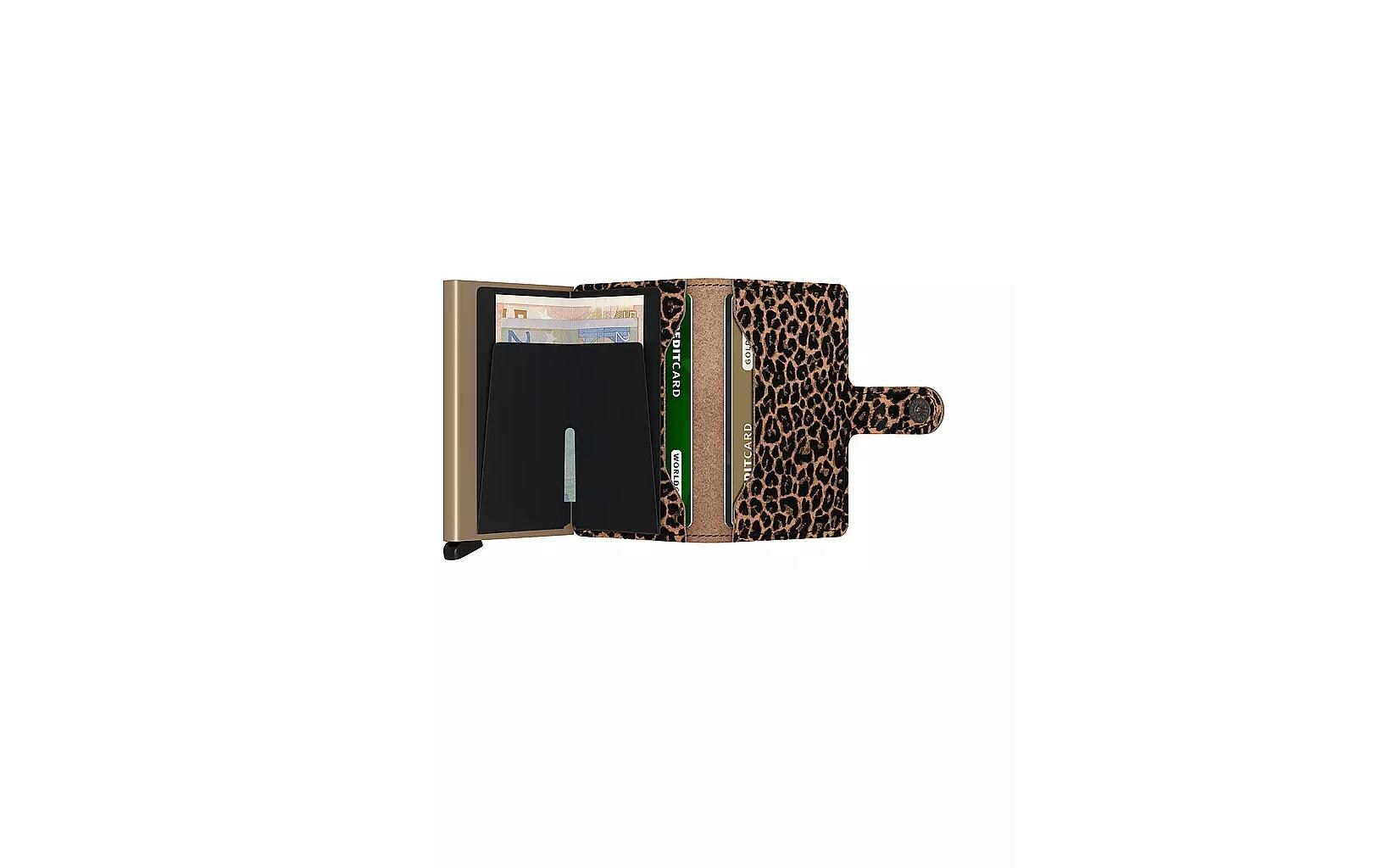 Secrid Miniwallet (Kartenetui) – RFID-Schutz – 65×21×102 mm, 4–6 Karten – Leder – Leo Beige