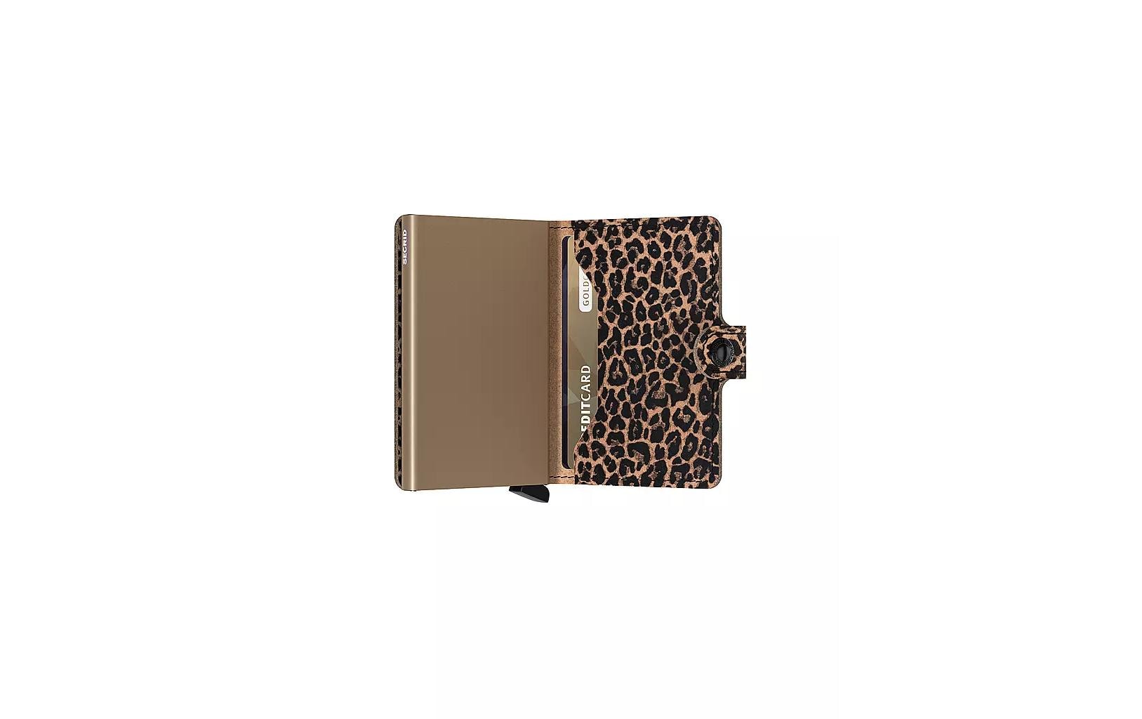 Secrid Miniwallet (Kartenetui) – RFID-Schutz – 65×21×102 mm, 4–6 Karten – Leder – Leo Beige