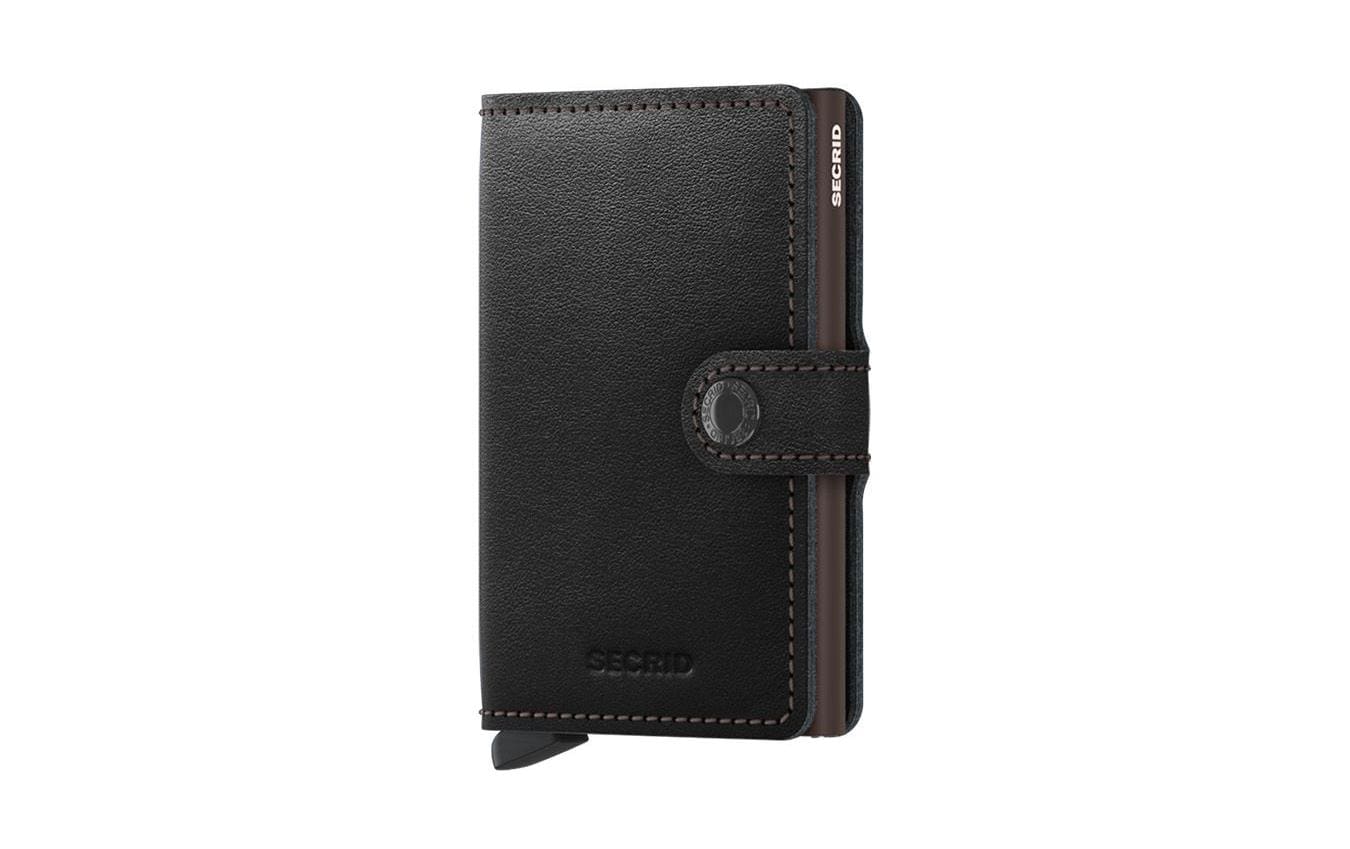 Secrid Kartenetui Miniwallet – RFID-Schutz – 65 × 102 × 21 mm – Leder – Schwarz/Braun