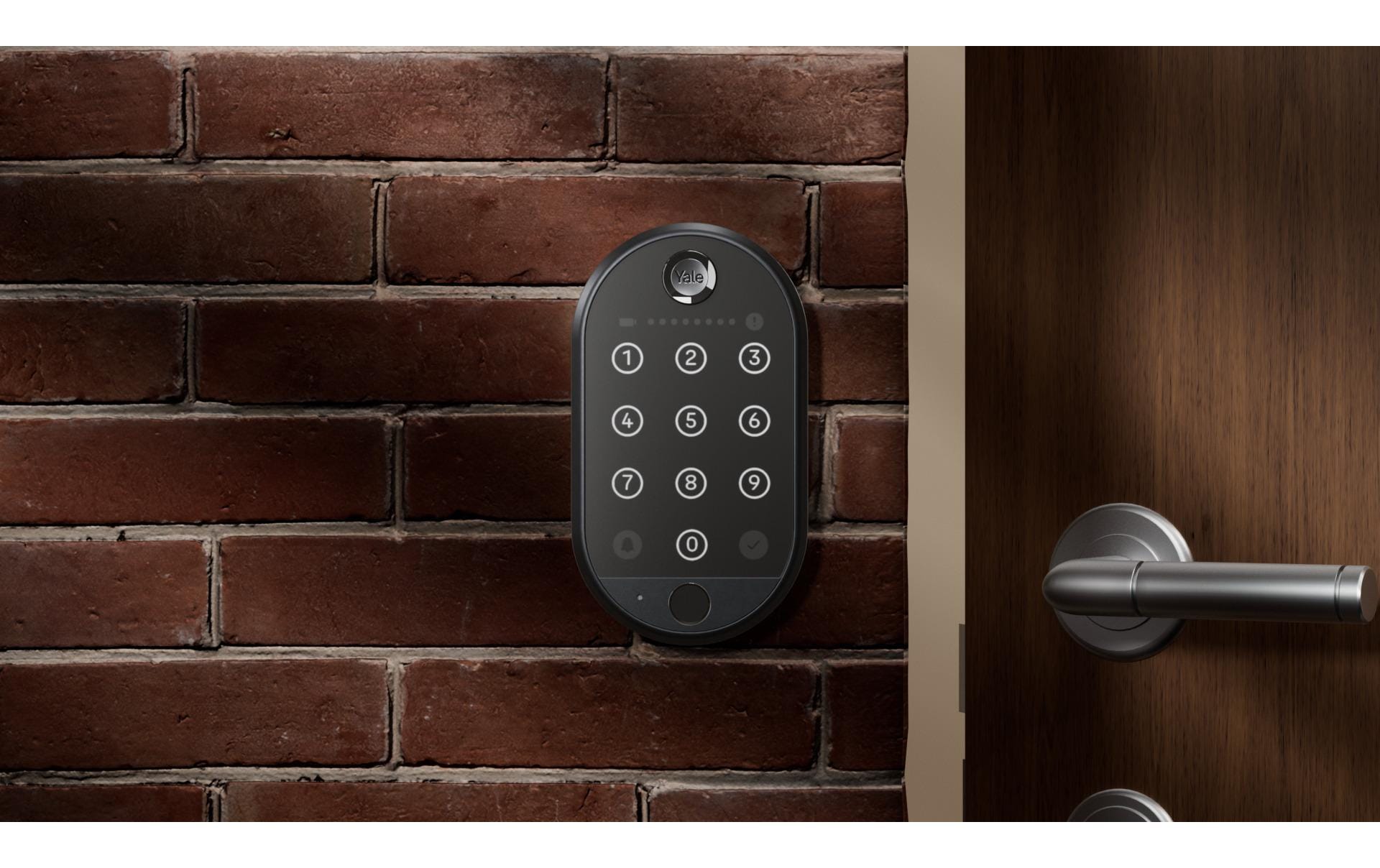 Yale Smart Keypad 2 Zugangskontrollleser – Fingerabdruck, Tastenfeld, BT, IP55, Batteriebetrieb, Wandmontage, Schwarz