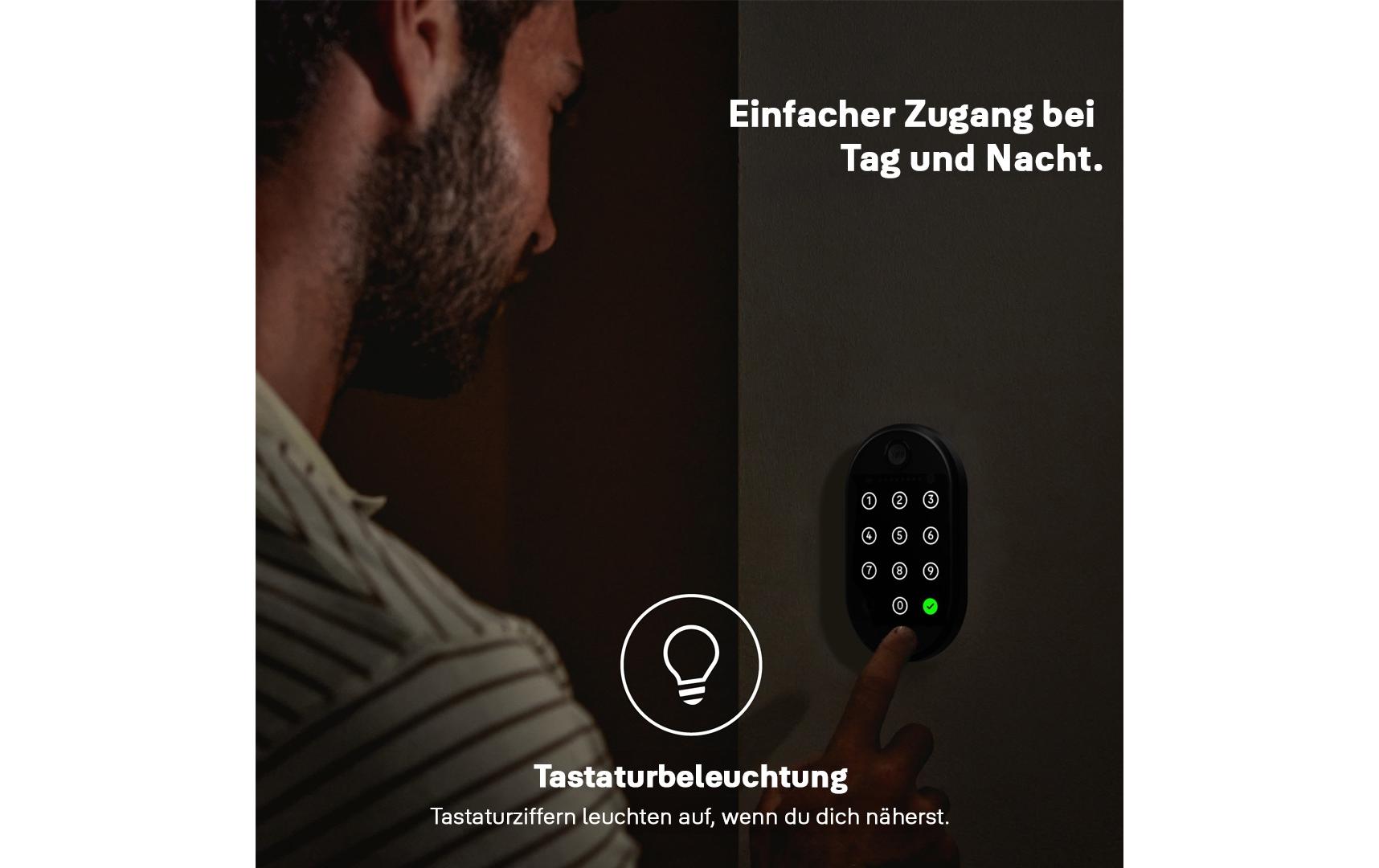 Yale Smart Keypad 2 Zugangskontrollleser – Fingerabdruck, Tastenfeld, BT, IP55, Batteriebetrieb, Wandmontage, Schwarz