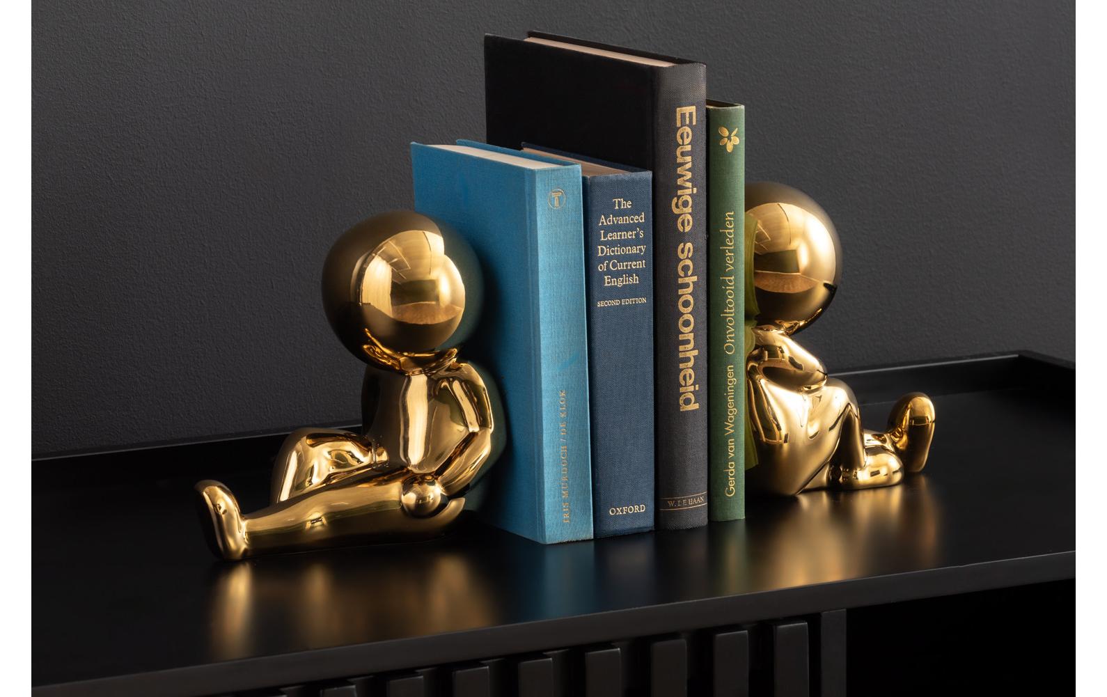 present time Bücherstütze – Keramik – Gold – 109 × 172 mm – 2 Stück