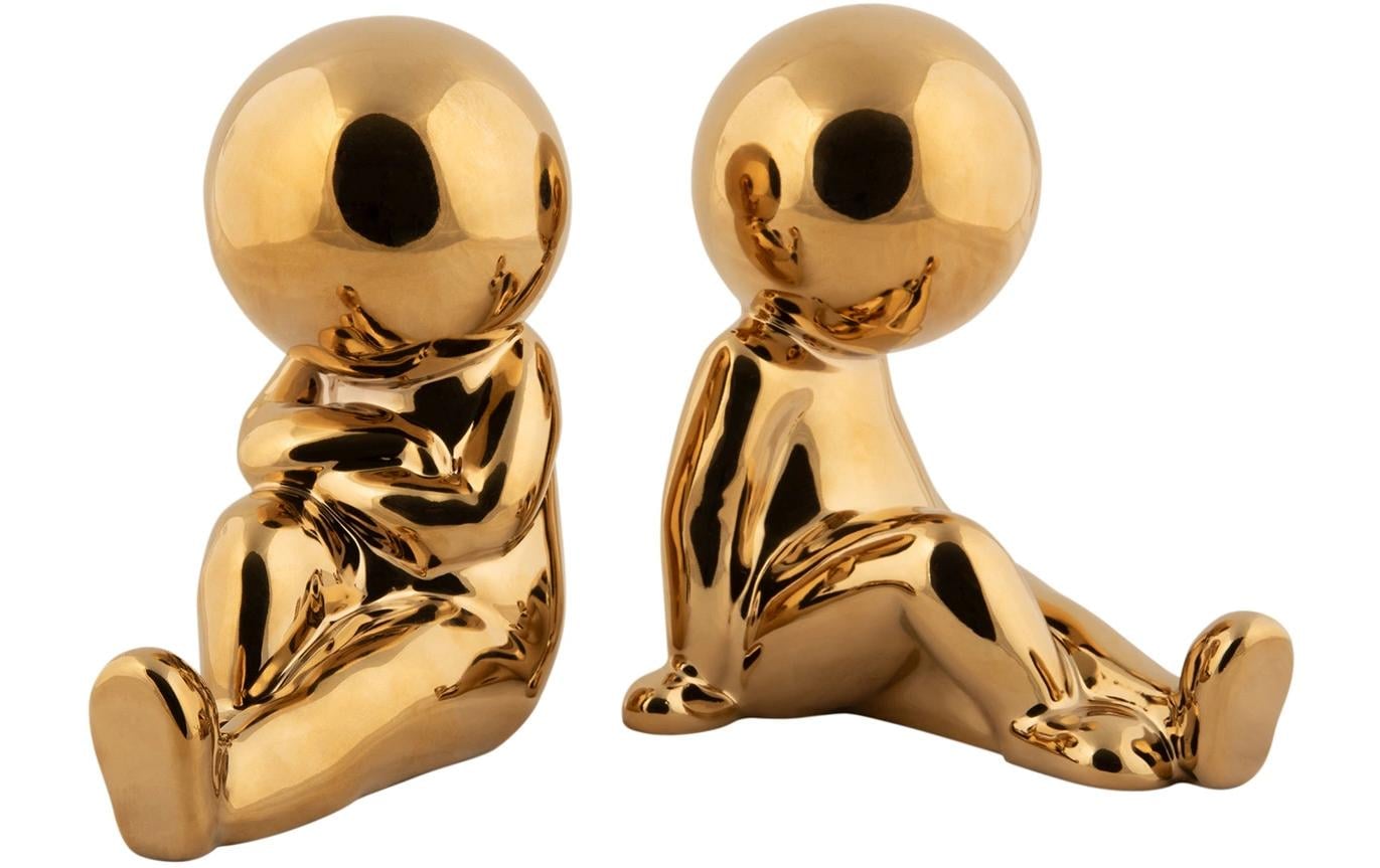 present time Bücherstütze – Keramik – Gold – 109 × 172 mm – 2 Stück