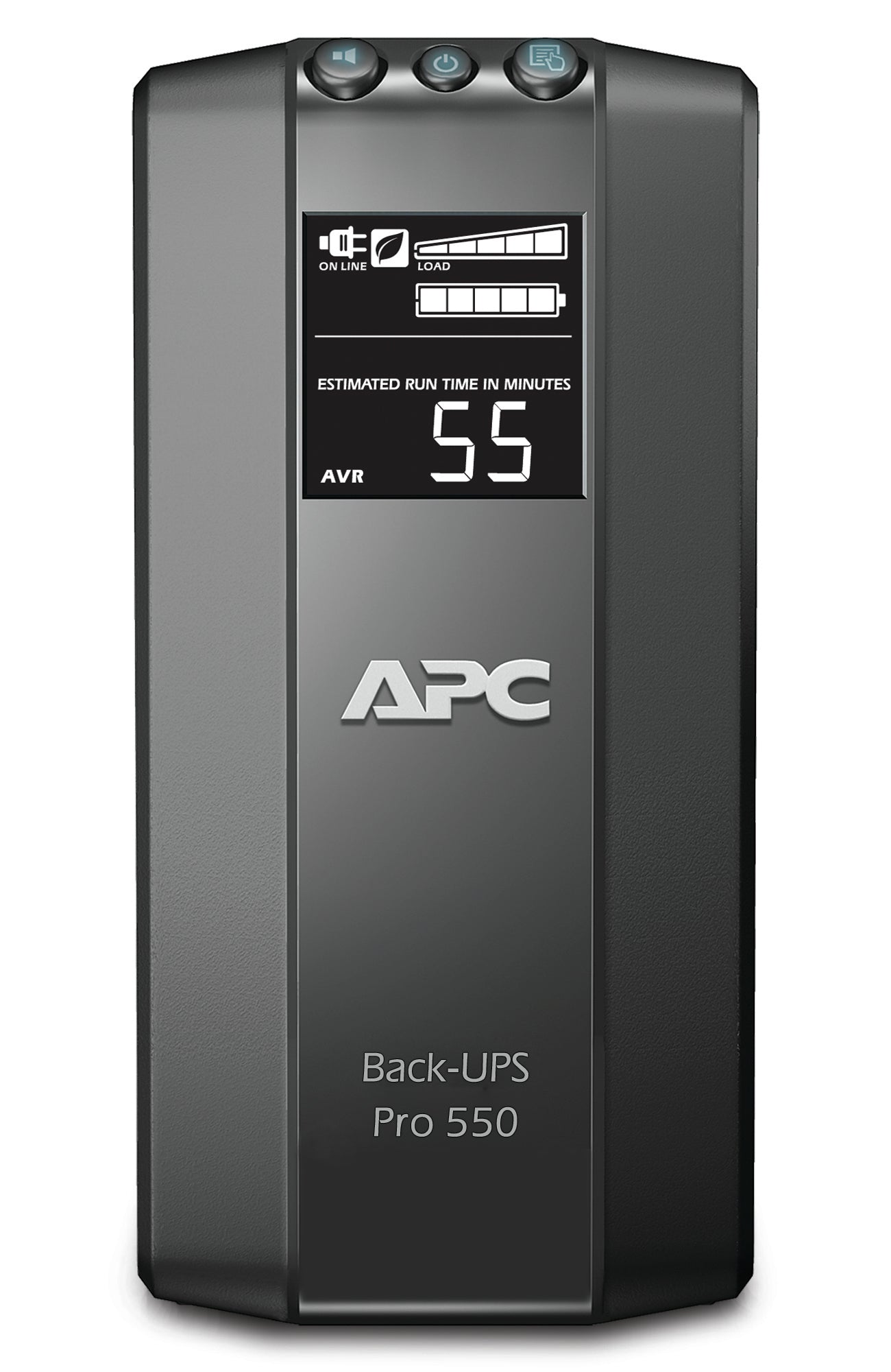 APC Back-UPS RS LCD 550 USV 0,55 kVA/330 W Line-Interaktiv – C13×6, Eingang IEC C14 – schwarz